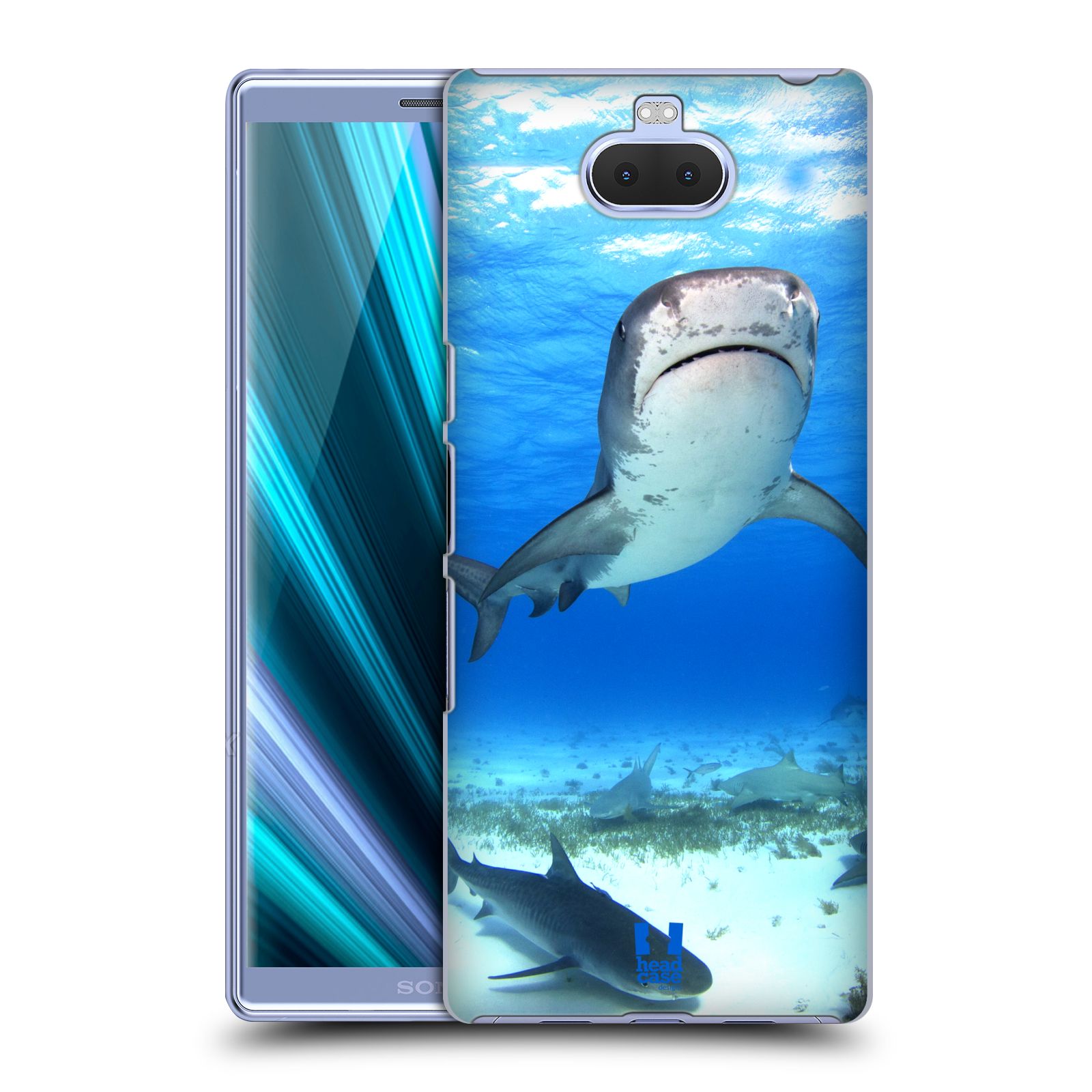 Pouzdro na mobil Sony Xperia 10 - Head Case - vzor slavná zvířata foto žralok tygří