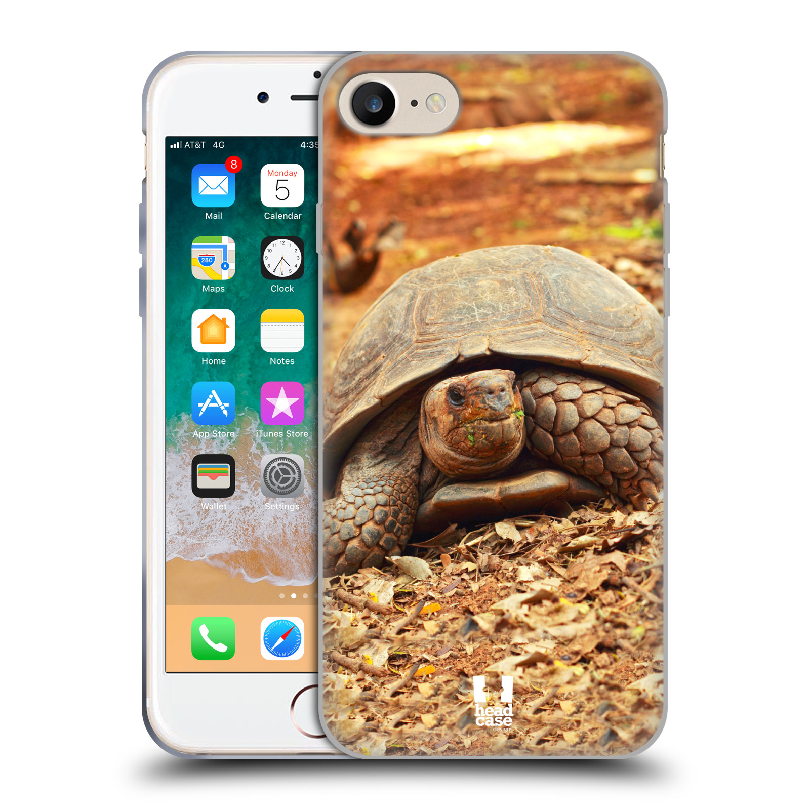 HEAD CASE silikonový obal na mobil Apple Iphone 7 vzor slavná zvířata foto želva
