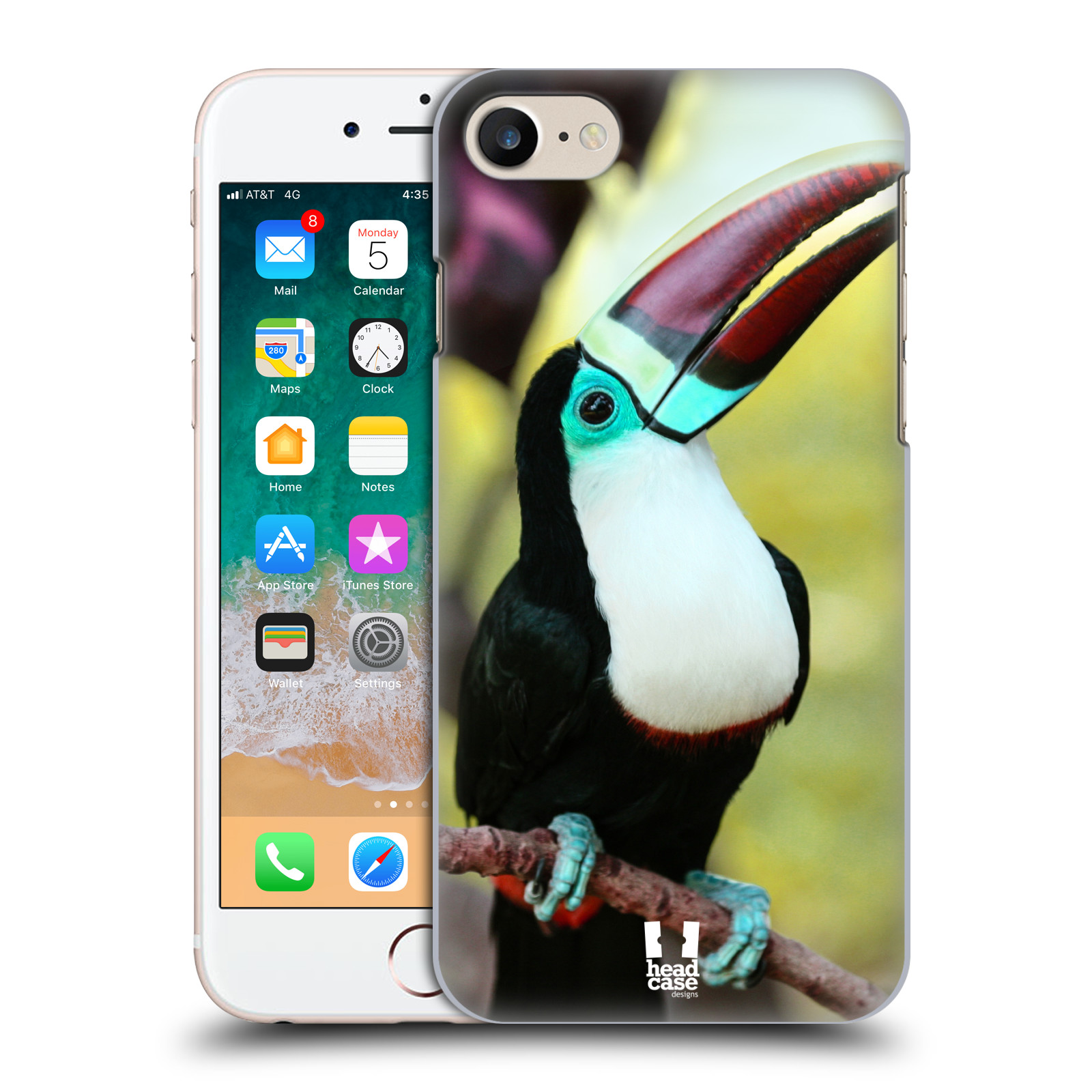HEAD CASE plastový obal na mobil Apple Iphone 7 vzor slavná zvířata foto tukan