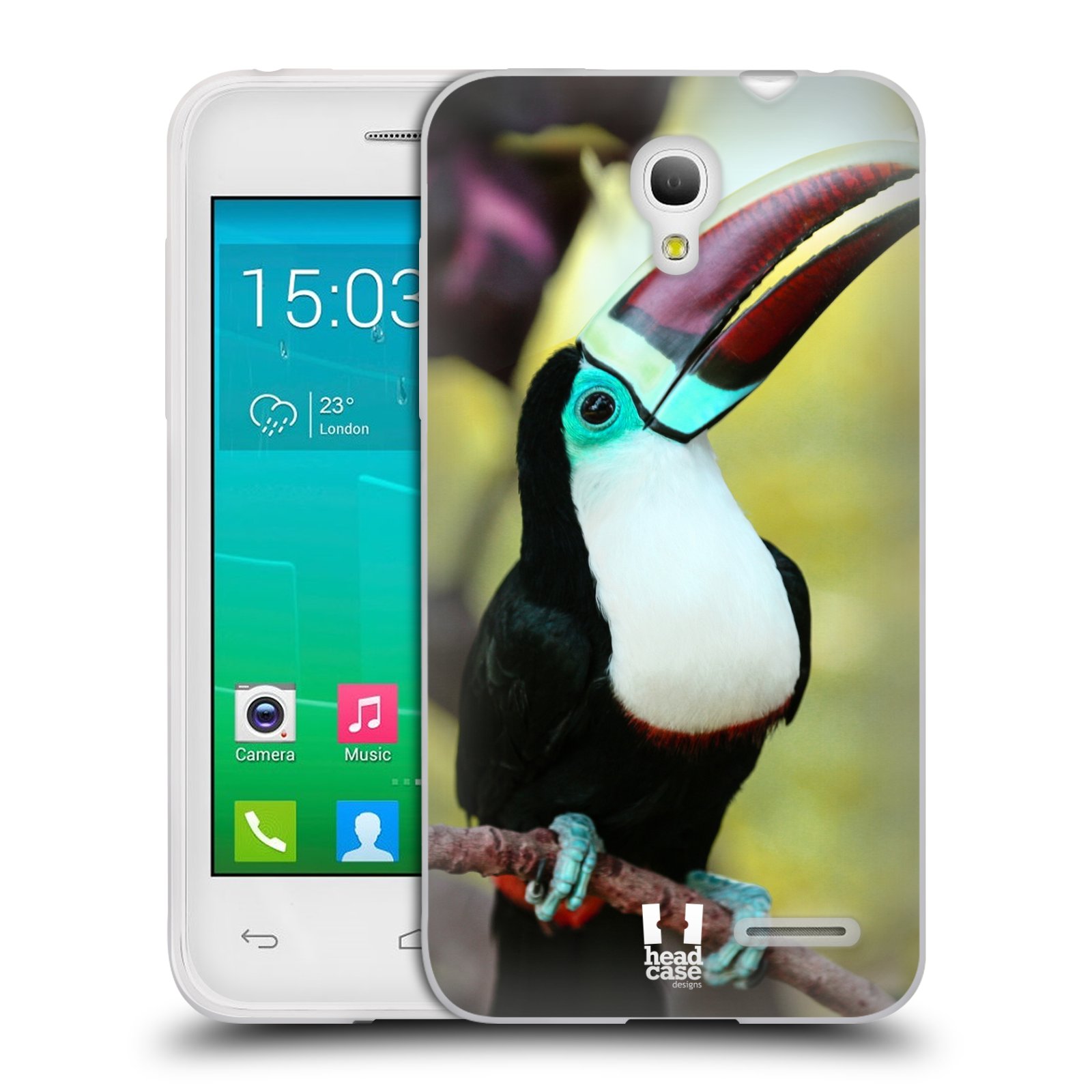 HEAD CASE silikonový obal na mobil Alcatel POP S3 OT-5050Y vzor slavná zvířata foto tukan