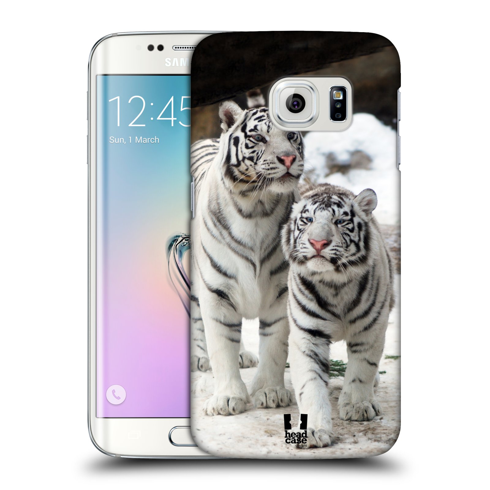 HEAD CASE plastový obal na mobil SAMSUNG Galaxy S6 EDGE (G9250, G925, G925F) vzor slavná zvířata foto dva bílí tygři