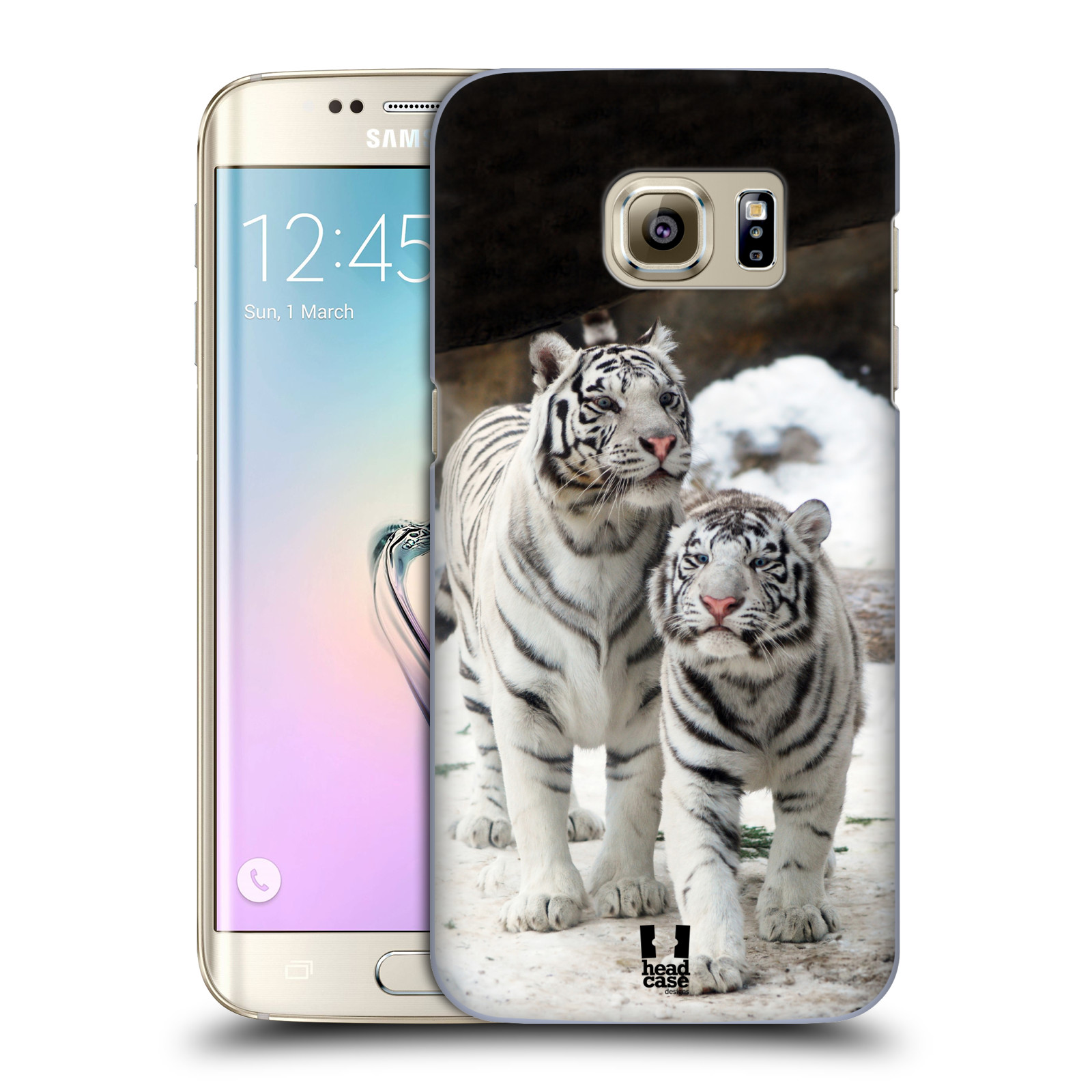 HEAD CASE plastový obal na mobil SAMSUNG GALAXY S7 EDGE vzor slavná zvířata foto dva bílí tygři