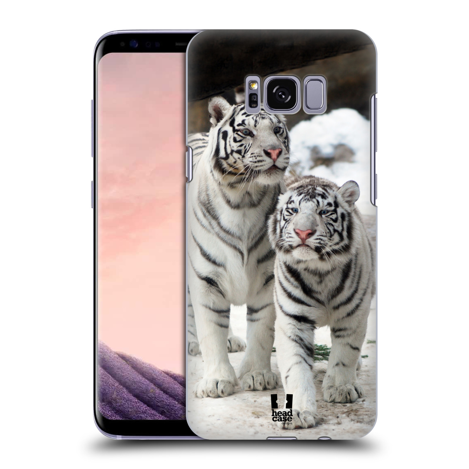 HEAD CASE plastový obal na mobil Samsung Galaxy S8 vzor slavná zvířata foto dva bílí tygři