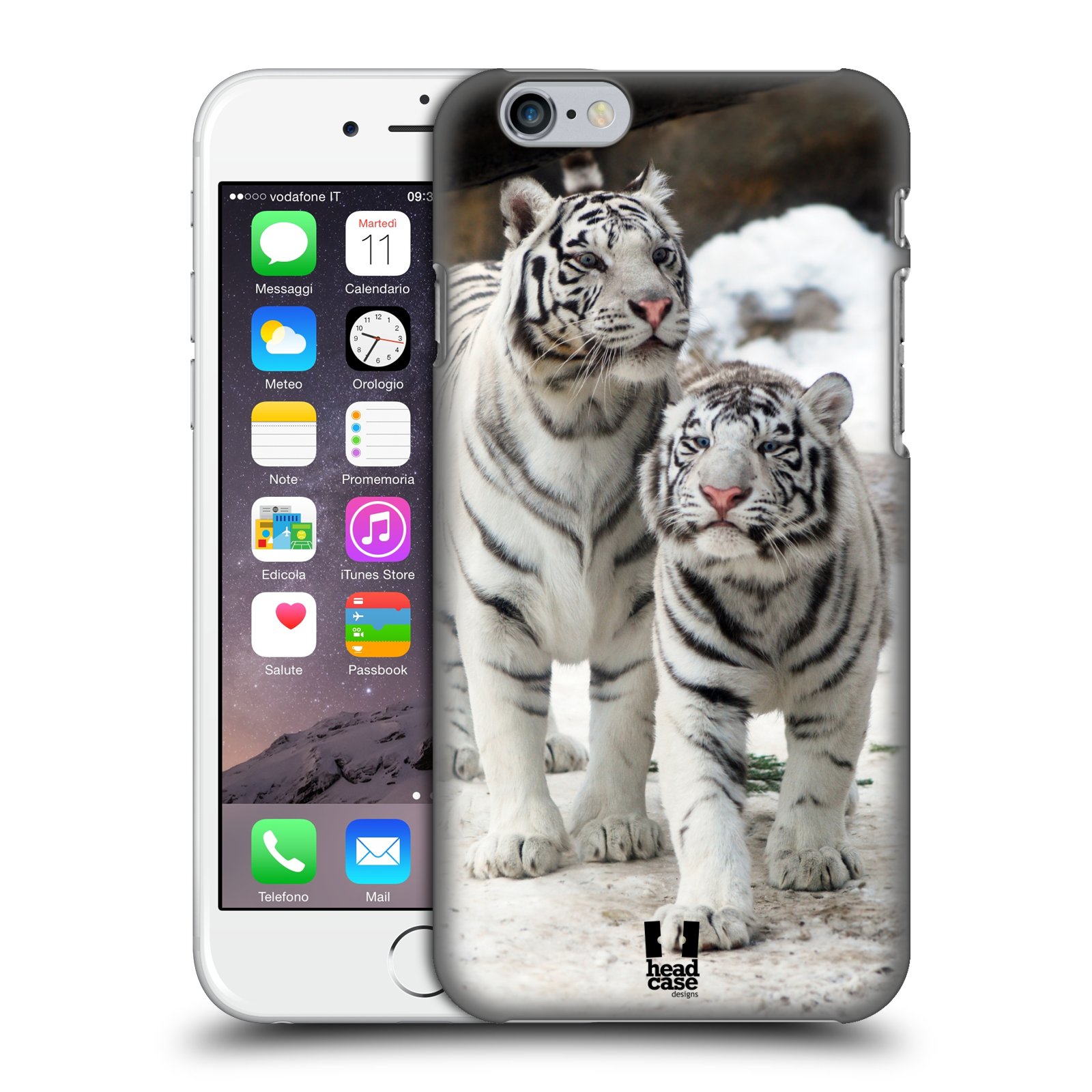 Plastové pouzdro pro mobil Apple Iphone 6/6S vzor slavná zvířata foto dva bílí tygři