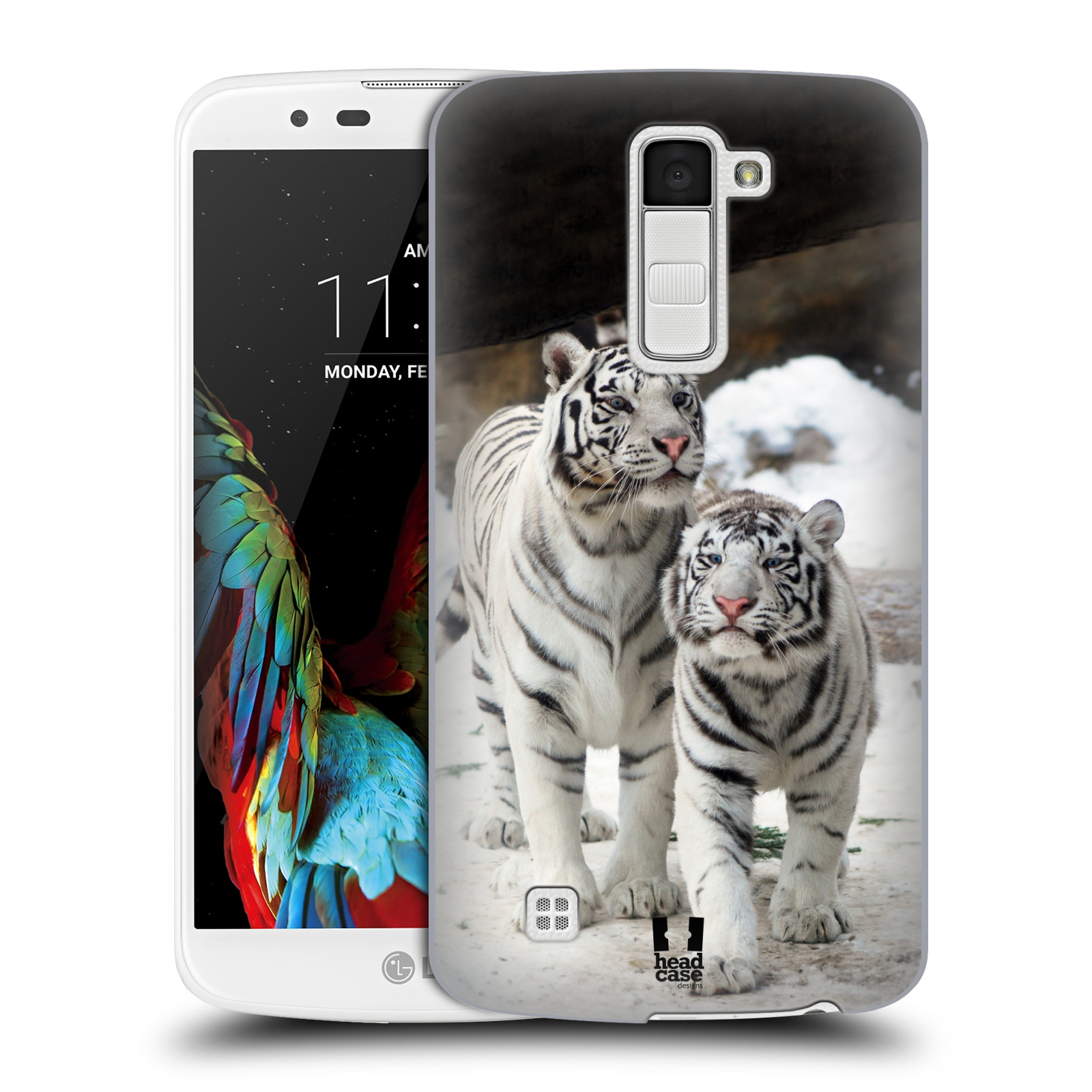 HEAD CASE plastový obal na mobil LG K10 vzor slavná zvířata foto dva bílí tygři