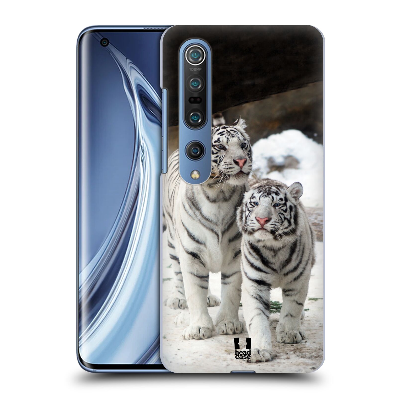 HEAD CASE plastový obal na mobil Xiaomi Mi 10 vzor slavná zvířata foto dva bílí tygři
