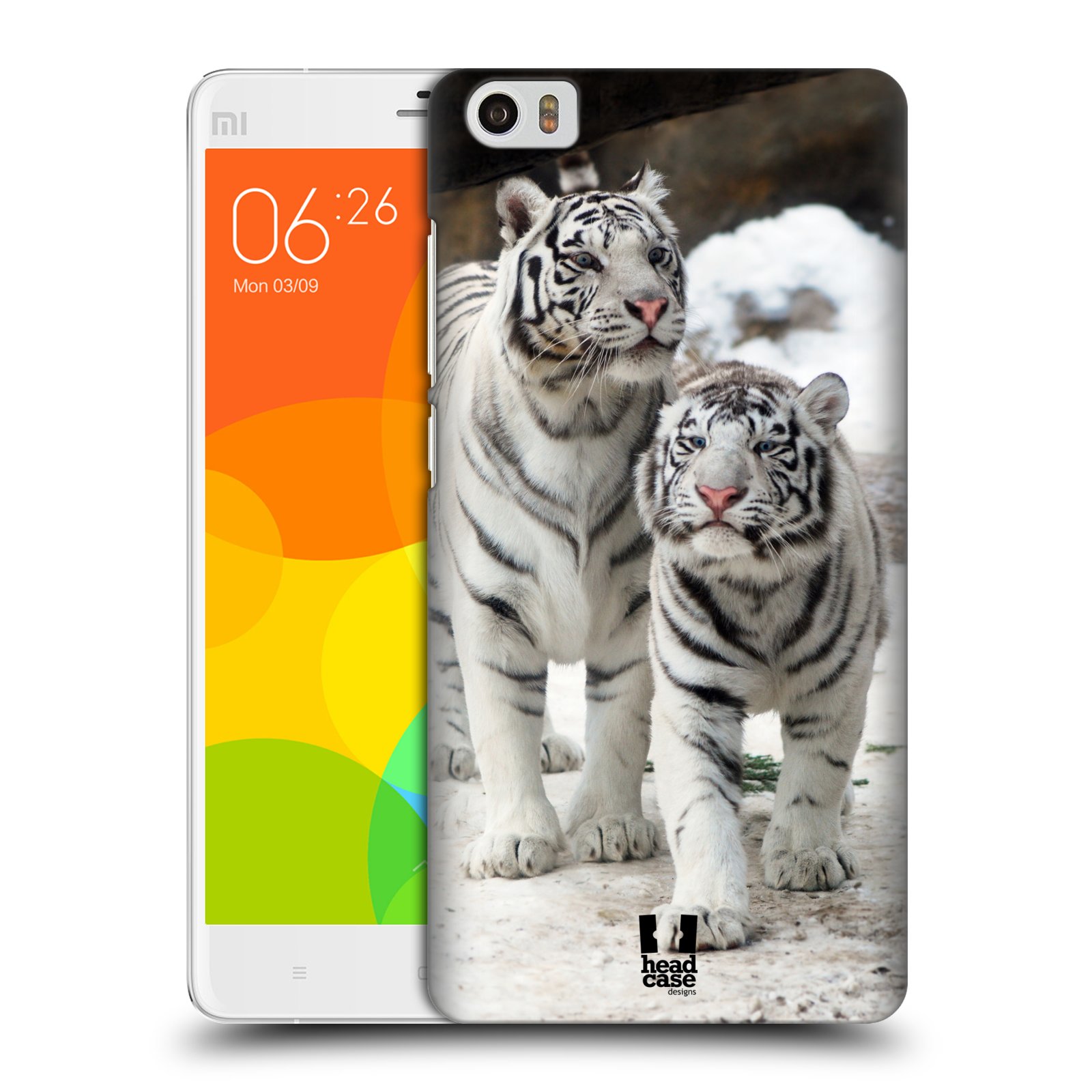 HEAD CASE pevný plastový obal na mobil XIAOMI Mi Note vzor slavná zvířata foto dva bílí tygři