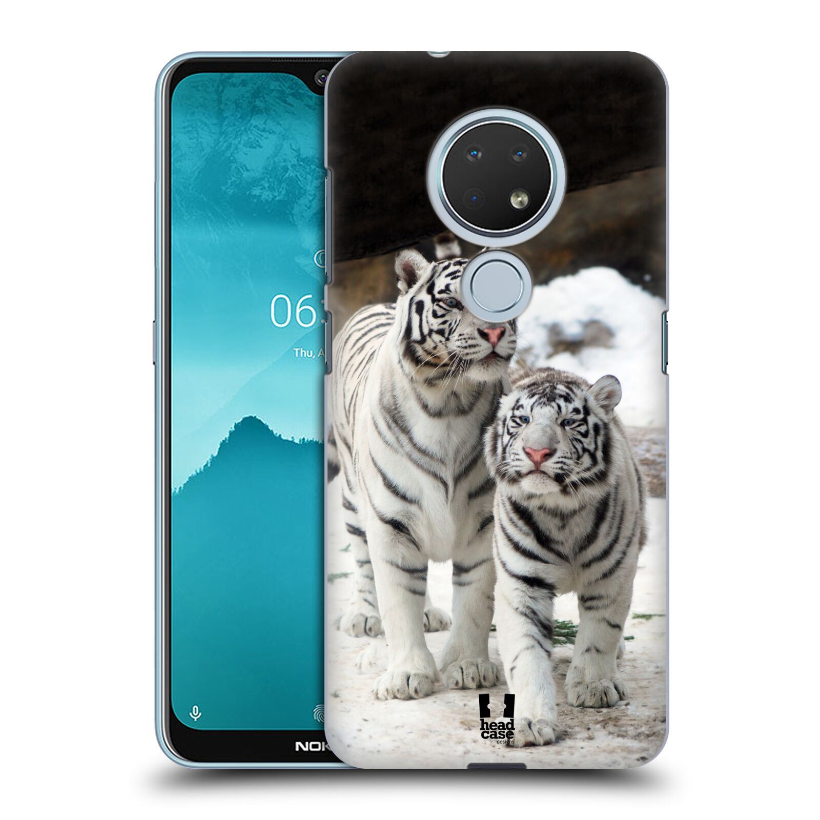 Pouzdro na mobil Nokia 6.2 - HEAD CASE - vzor slavná zvířata foto dva bílí tygři