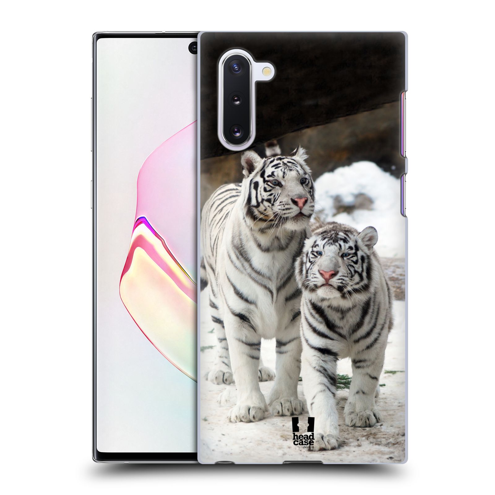 Pouzdro na mobil Samsung Galaxy Note 10 - HEAD CASE - vzor slavná zvířata foto dva bílí tygři