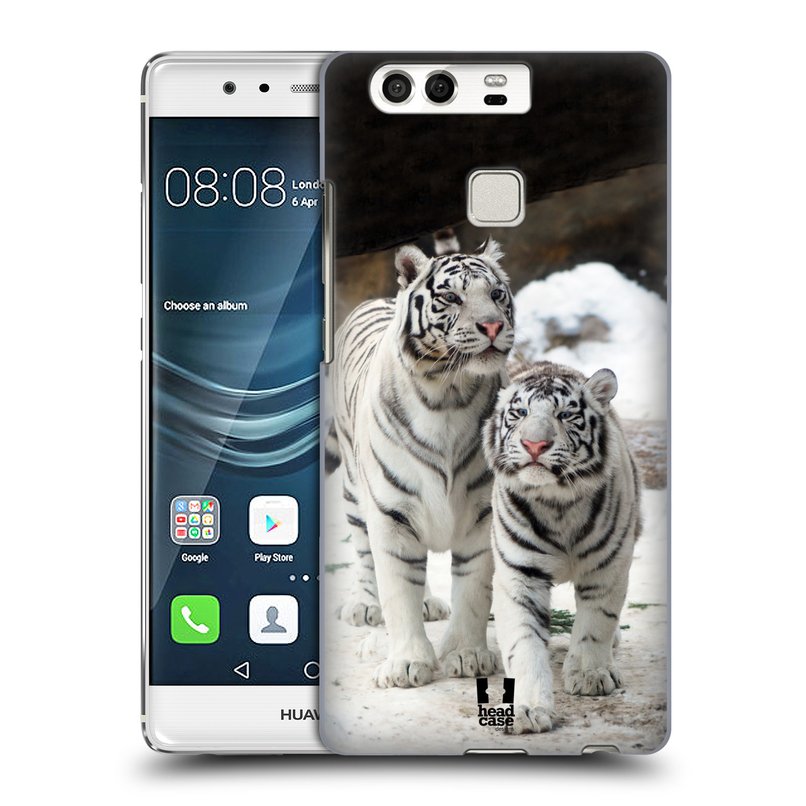 HEAD CASE plastový obal na mobil Huawei P9 / P9 DUAL SIM vzor slavná zvířata foto dva bílí tygři