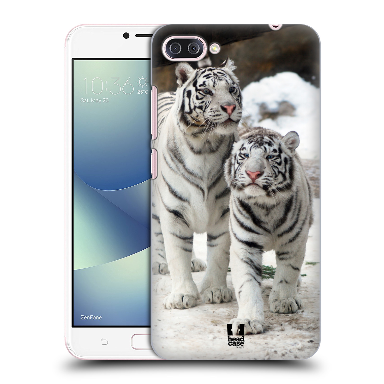 HEAD CASE plastový obal na mobil Asus Zenfone 4 MAX ZC554KL vzor slavná zvířata foto dva bílí tygři