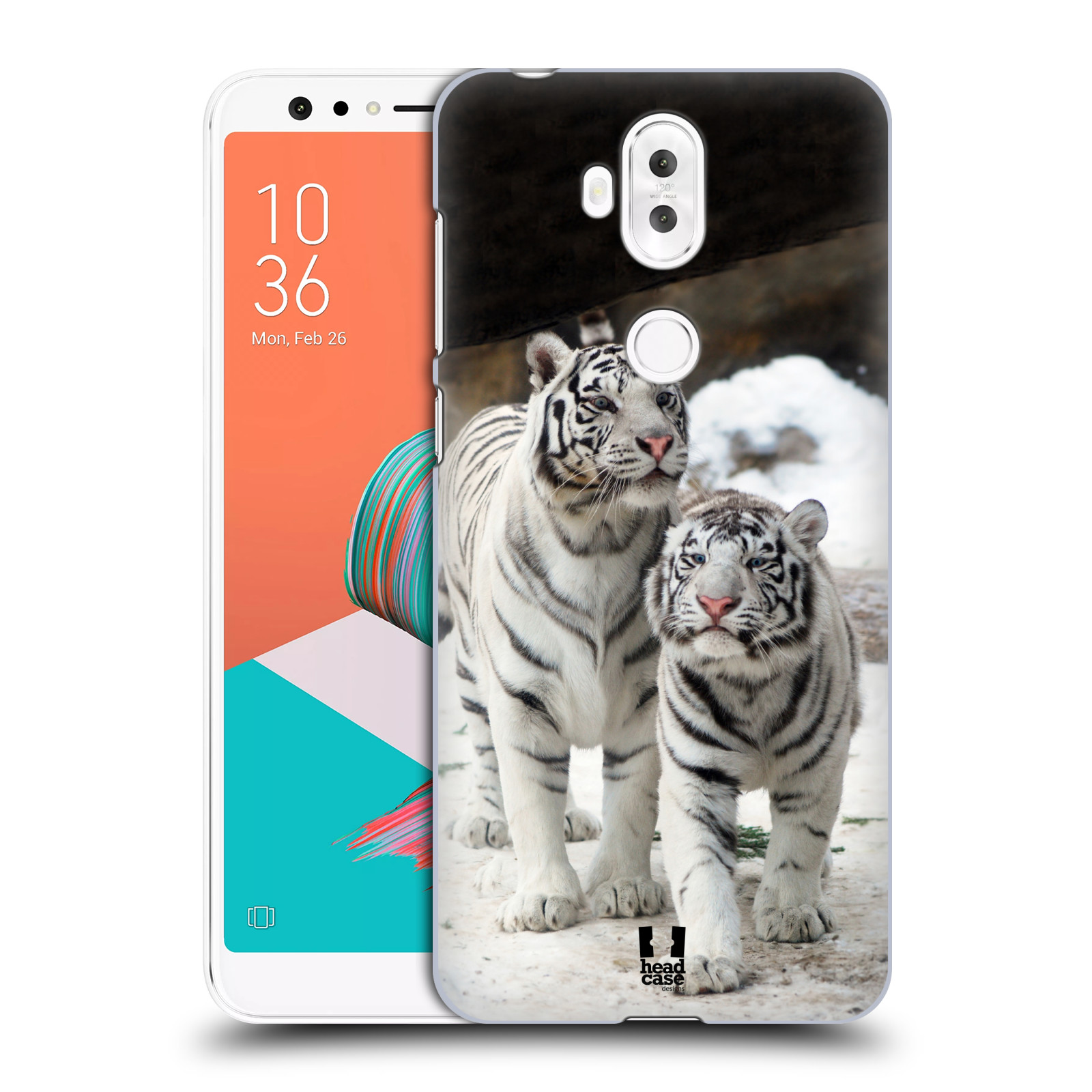 HEAD CASE plastový obal na mobil Asus Zenfone 5 LITE ZC600KL vzor slavná zvířata foto dva bílí tygři