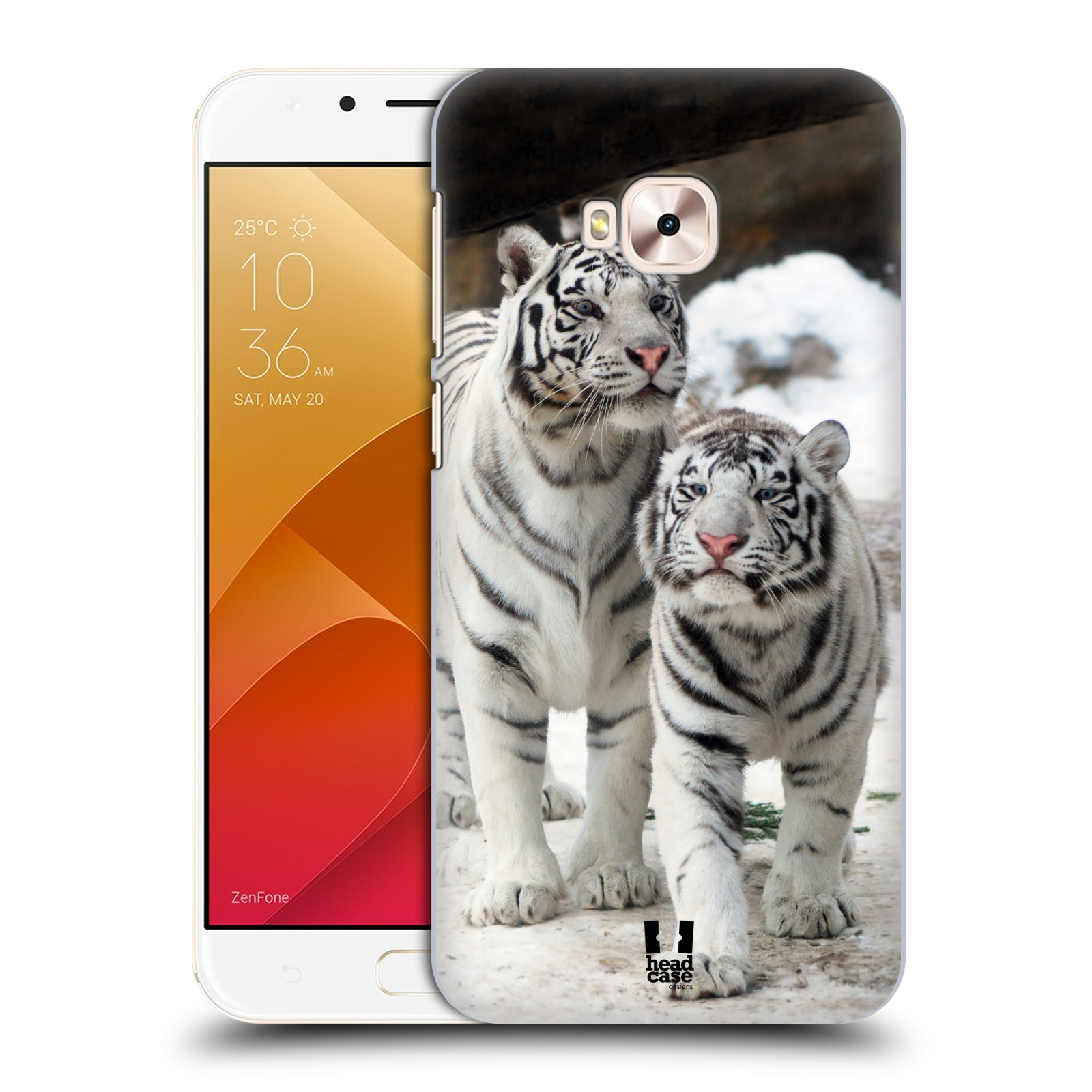 HEAD CASE plastový obal na mobil Asus Zenfone 4 Selfie Pro ZD552KL vzor slavná zvířata foto dva bílí tygři