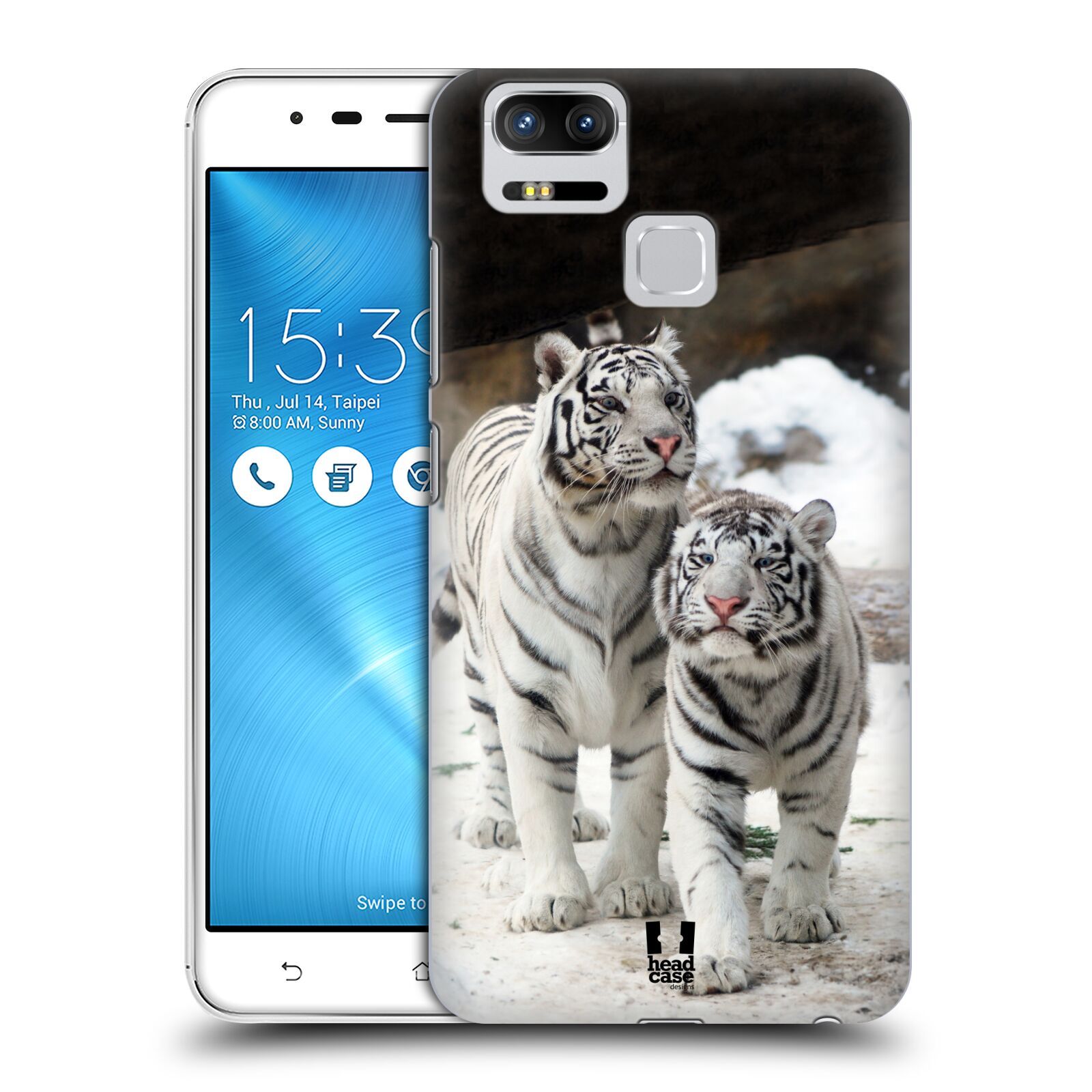 HEAD CASE plastový obal na mobil Asus Zenfone 3 Zoom ZE553KL vzor slavná zvířata foto dva bílí tygři