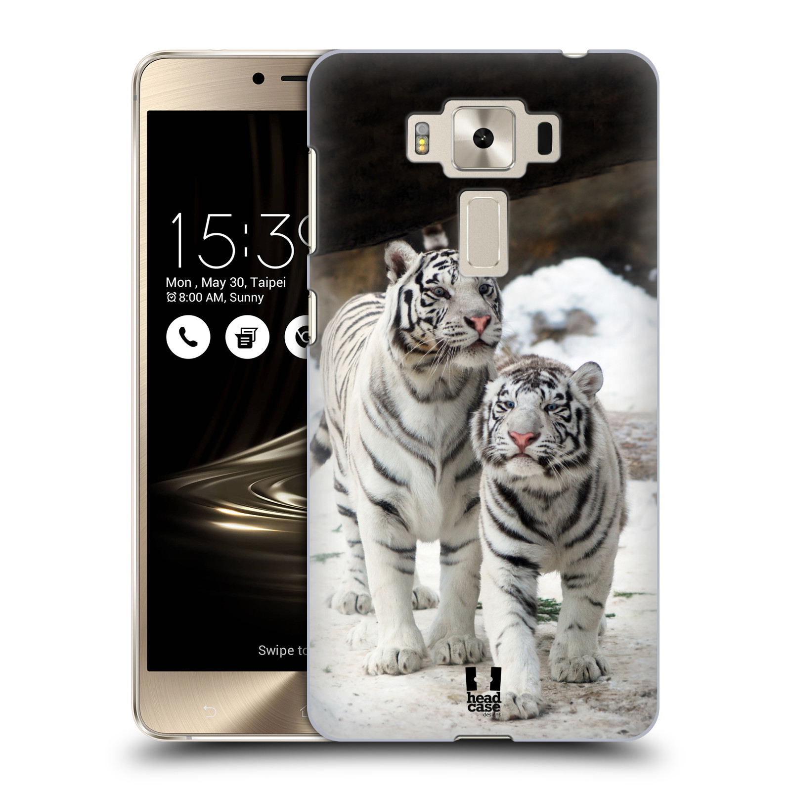 HEAD CASE plastový obal na mobil Asus Zenfone 3 DELUXE ZS550KL vzor slavná zvířata foto dva bílí tygři