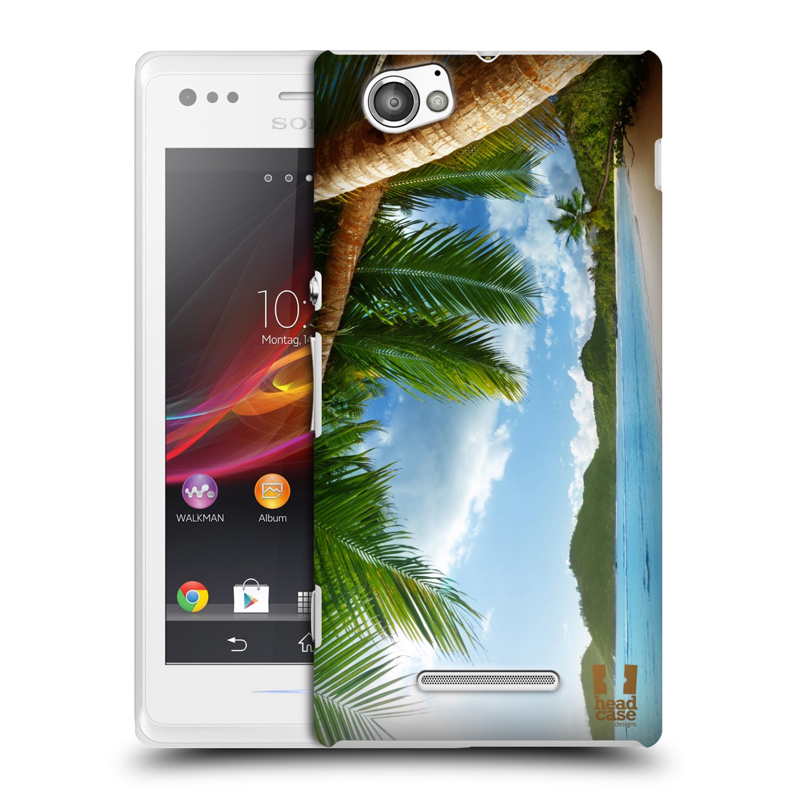 HEAD CASE plastový obal na mobil Sony Xperia M vzor Pláže a Moře PLÁŽ A PALMY
