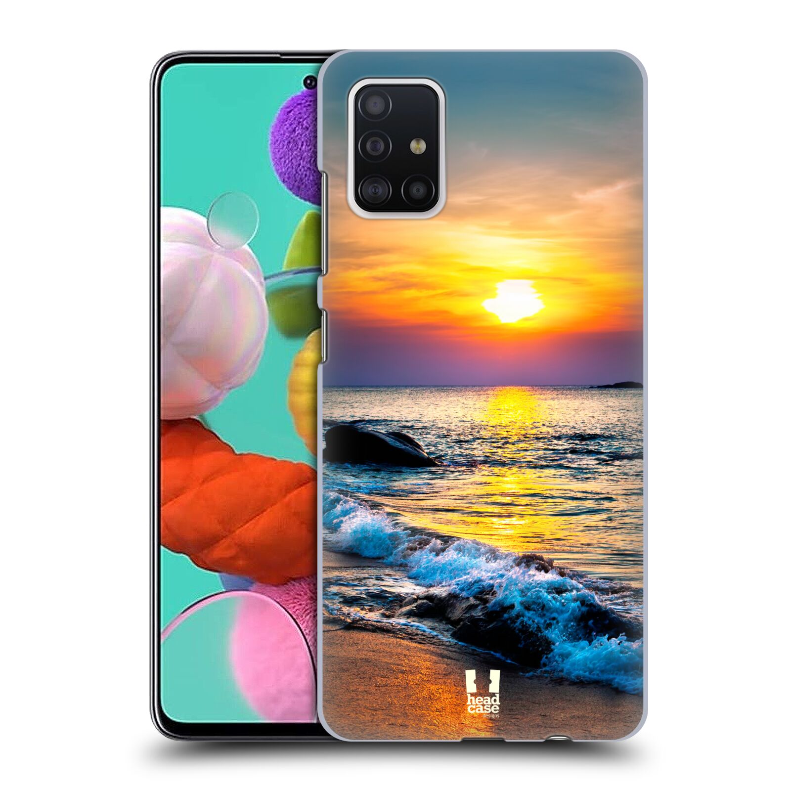 Pouzdro na mobil Samsung Galaxy A51 - HEAD CASE - vzor Pláže a Moře barevný západ slunce