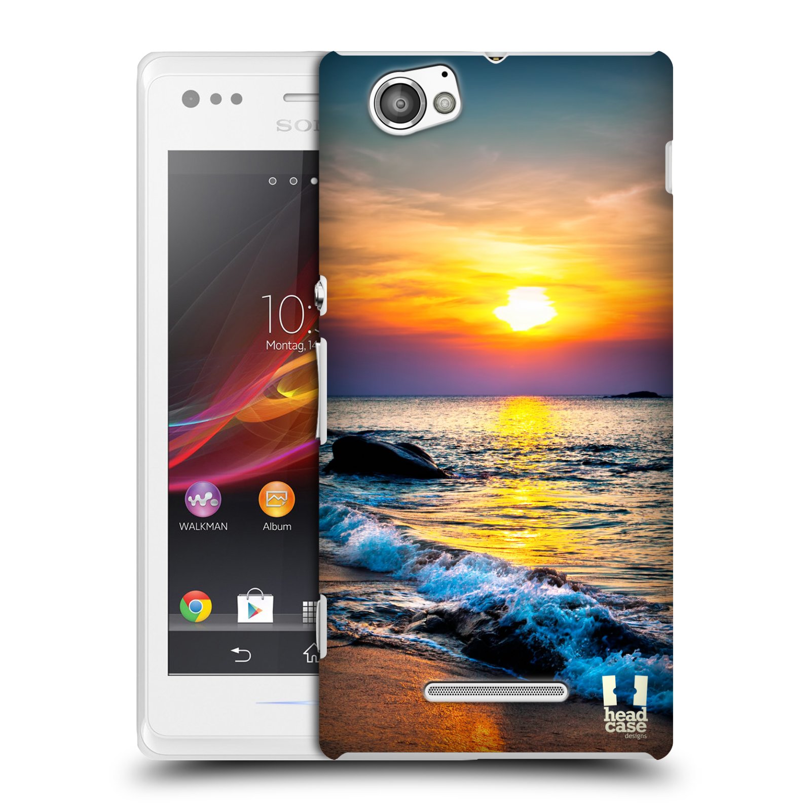 HEAD CASE plastový obal na mobil Sony Xperia M vzor Pláže a Moře barevný západ slunce