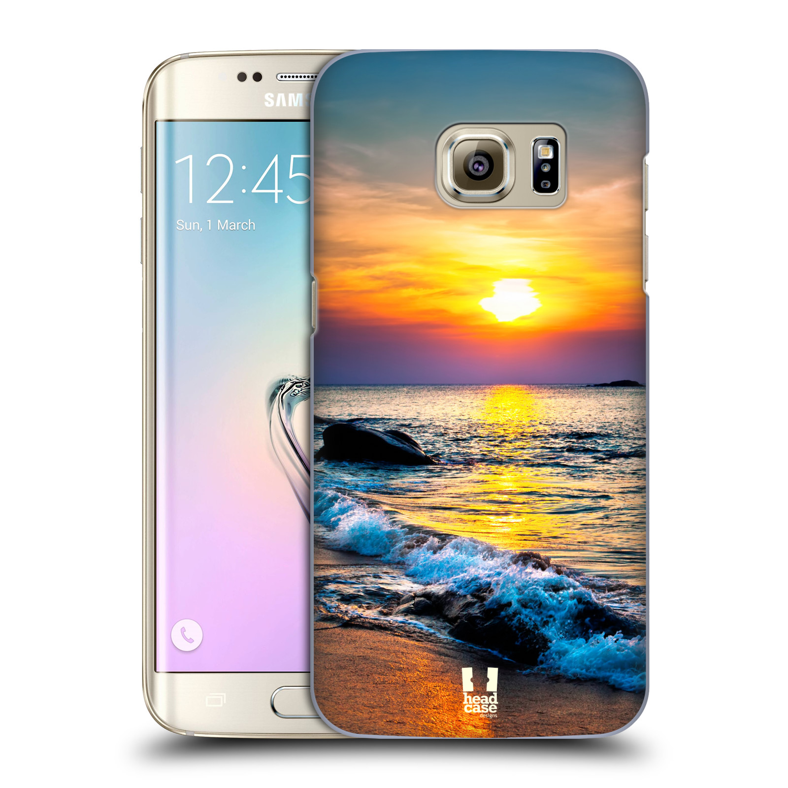 HEAD CASE plastový obal na mobil SAMSUNG GALAXY S7 EDGE vzor Pláže a Moře barevný západ slunce