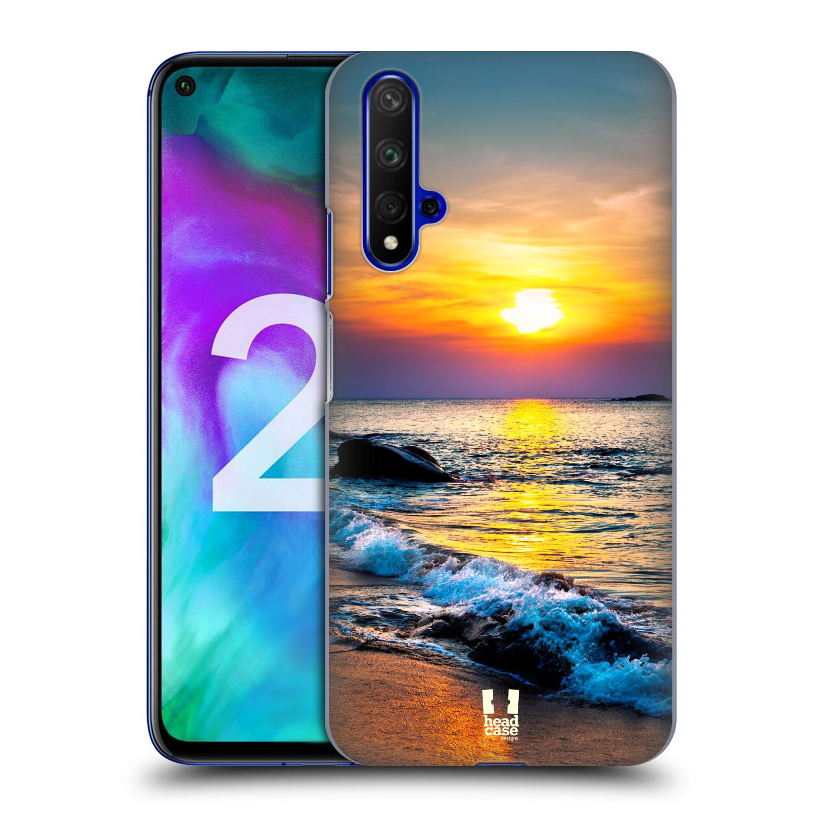 Pouzdro na mobil Honor 20 - HEAD CASE - vzor Pláže a Moře barevný západ slunce