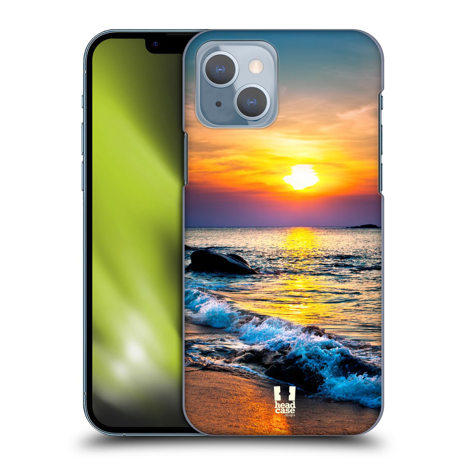 Plastový obal HEAD CASE na mobil Apple Iphone 14 vzor Pláže a Moře barevný západ slunce