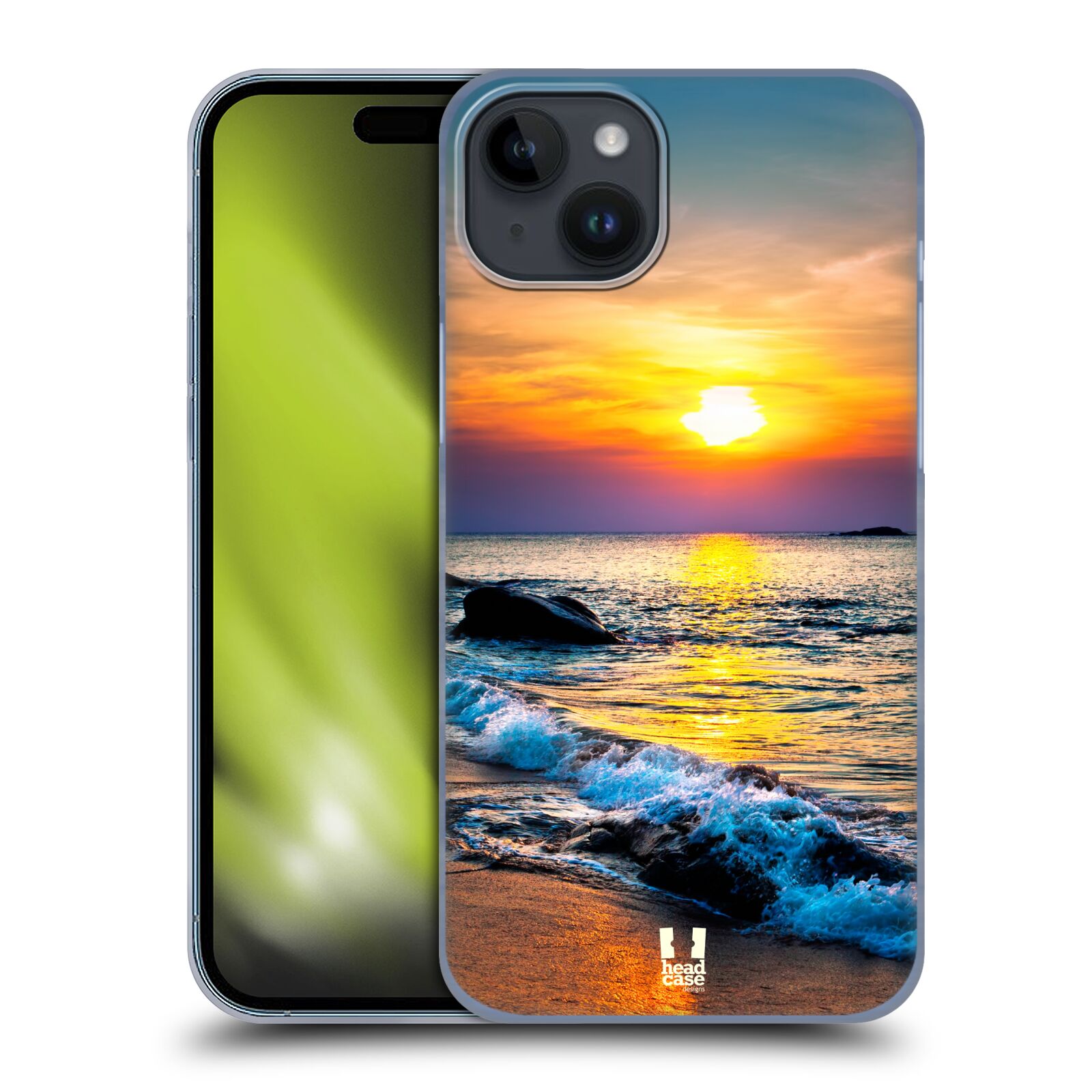 Plastový obal HEAD CASE na mobil Apple Iphone 15 PLUS vzor Pláže a Moře barevný západ slunce