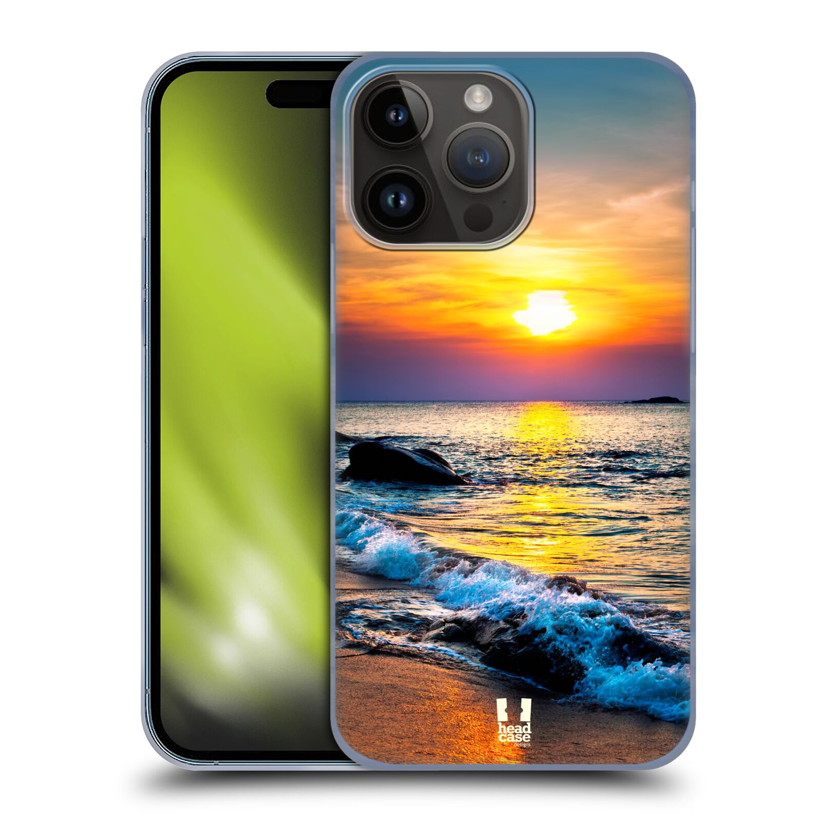 Plastový obal HEAD CASE na mobil Apple Iphone 15 PRO MAX vzor Pláže a Moře barevný západ slunce