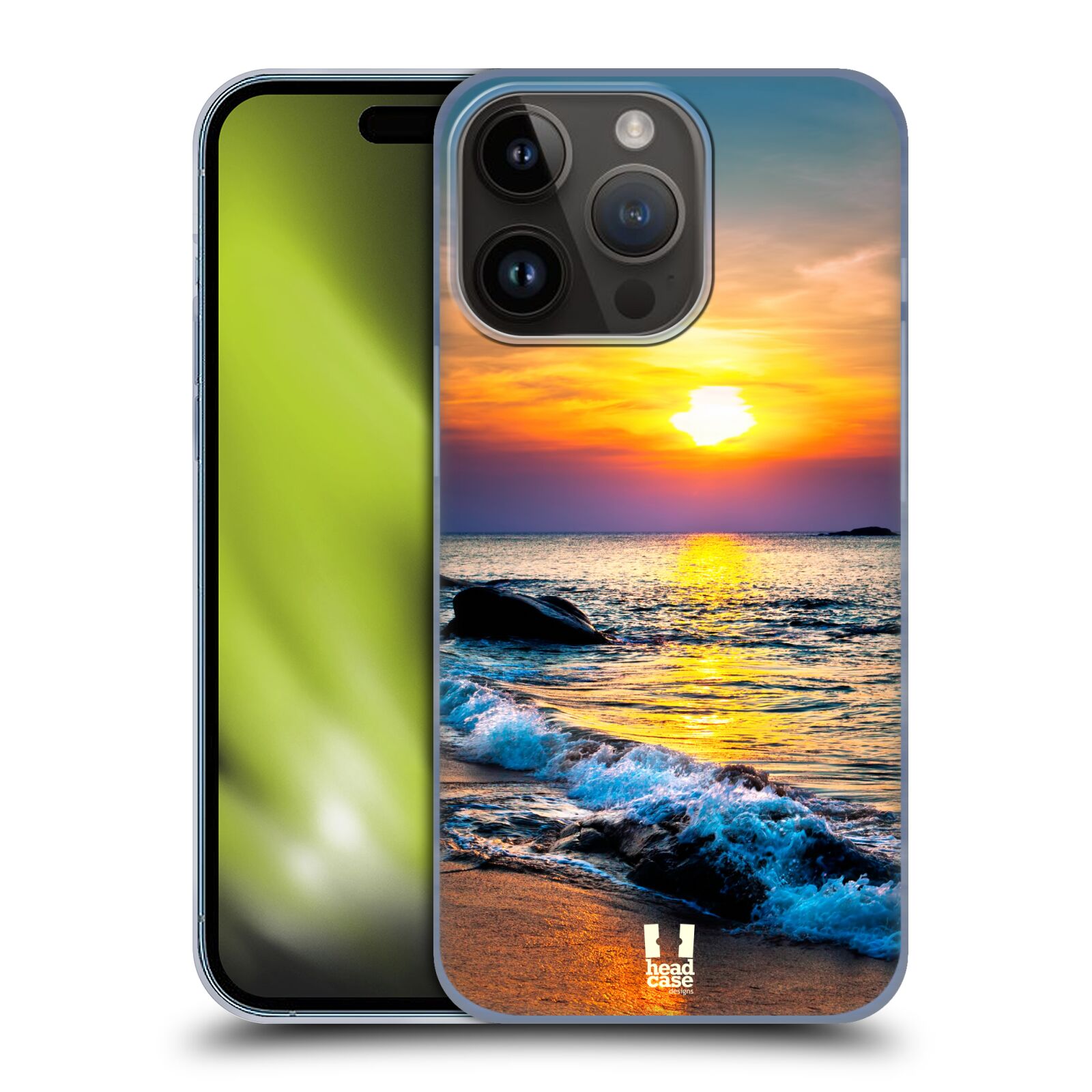 Plastový obal HEAD CASE na mobil Apple Iphone 15 Pro vzor Pláže a Moře barevný západ slunce