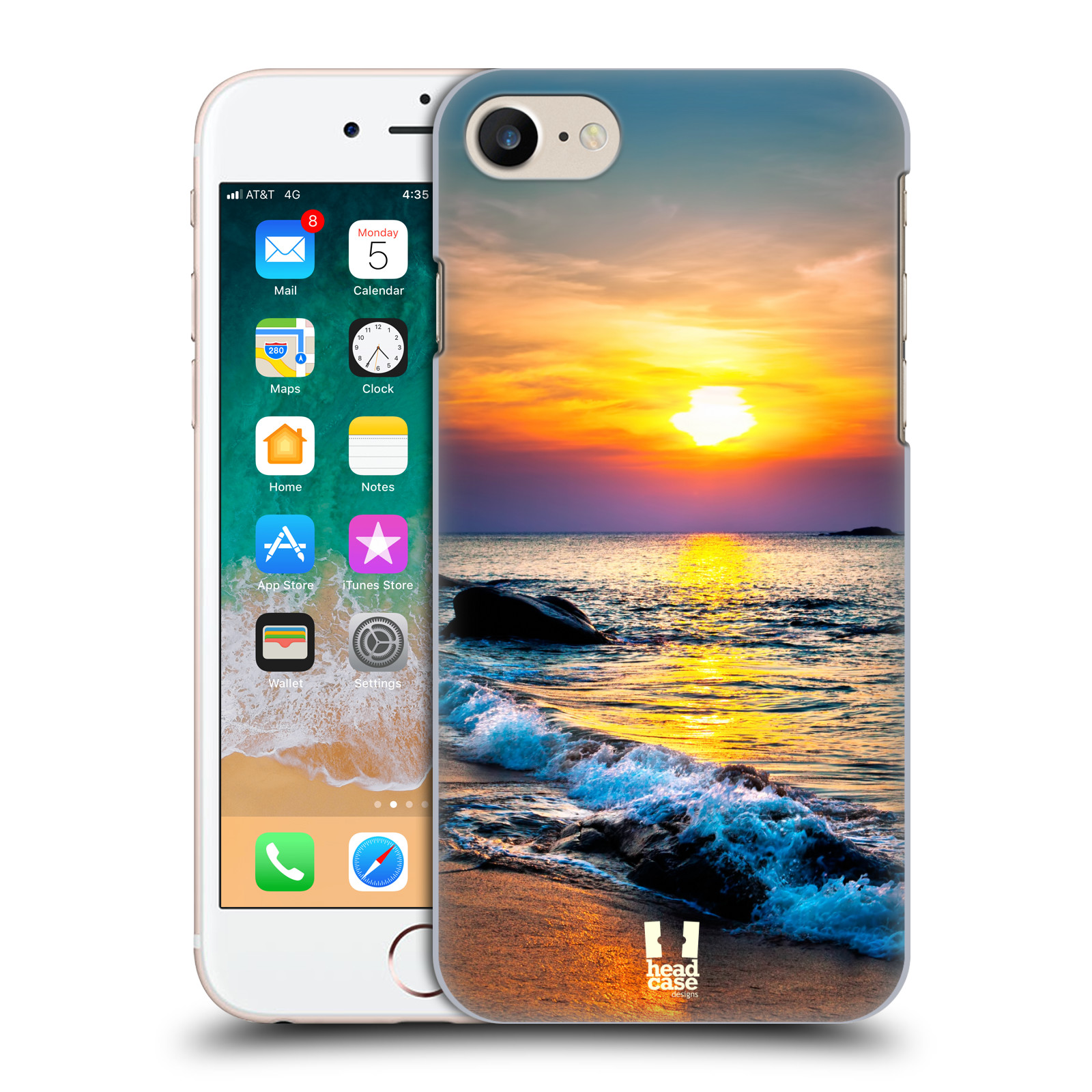HEAD CASE plastový obal na mobil Apple Iphone 7 vzor Pláže a Moře barevný západ slunce
