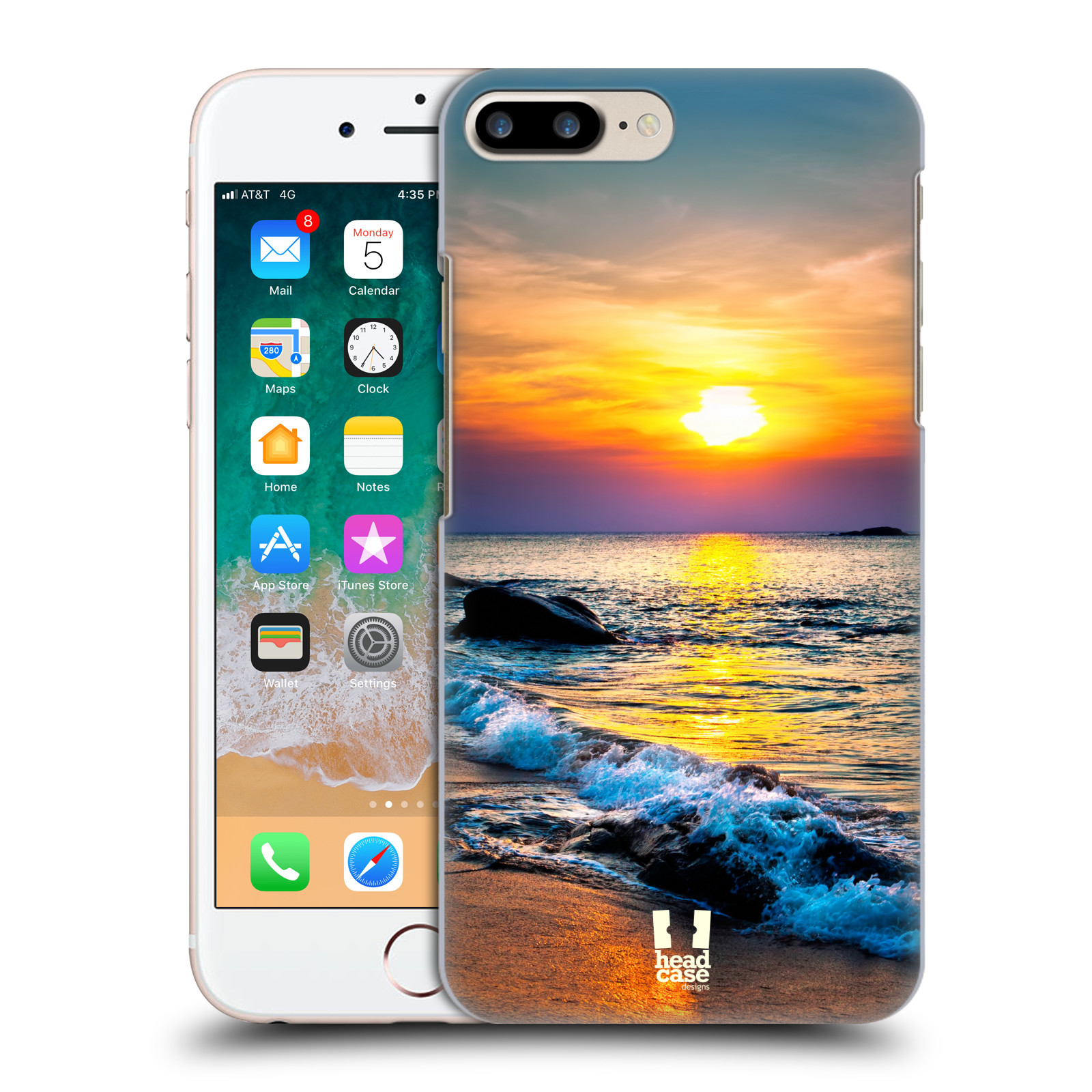 Plastové pouzdro pro mobil Apple Iphone 8 PLUS vzor Pláže a Moře barevný západ slunce