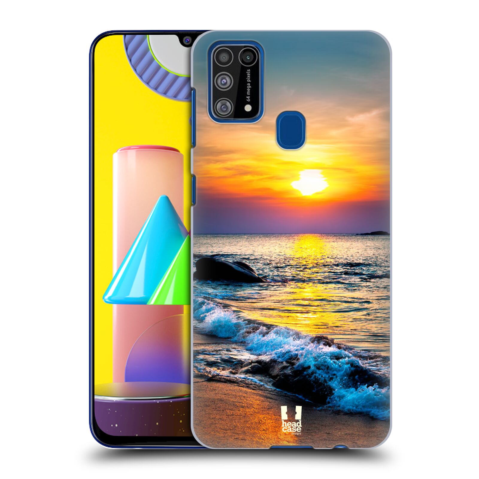 Plastový obal HEAD CASE na mobil Samsung Galaxy M31 vzor Pláže a Moře barevný západ slunce