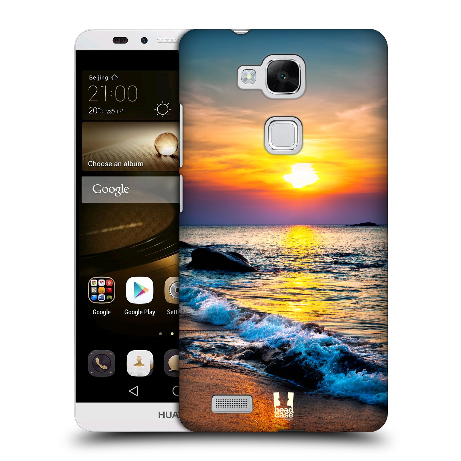HEAD CASE plastový obal na mobil Huawei Mate 7 vzor Pláže a Moře barevný západ slunce