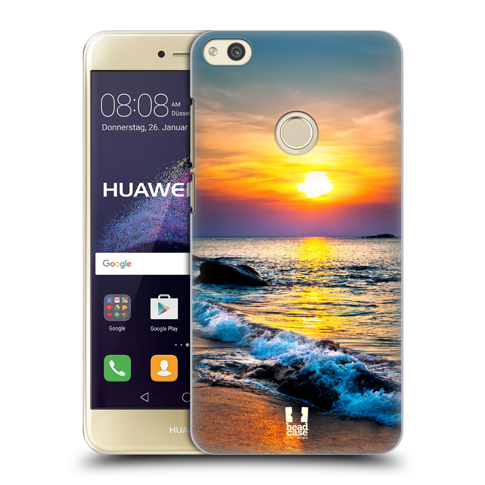 HEAD CASE silikonový obal na mobil Huawei P8 LITE 2017 vzor Pláže a Moře barevný západ slunce