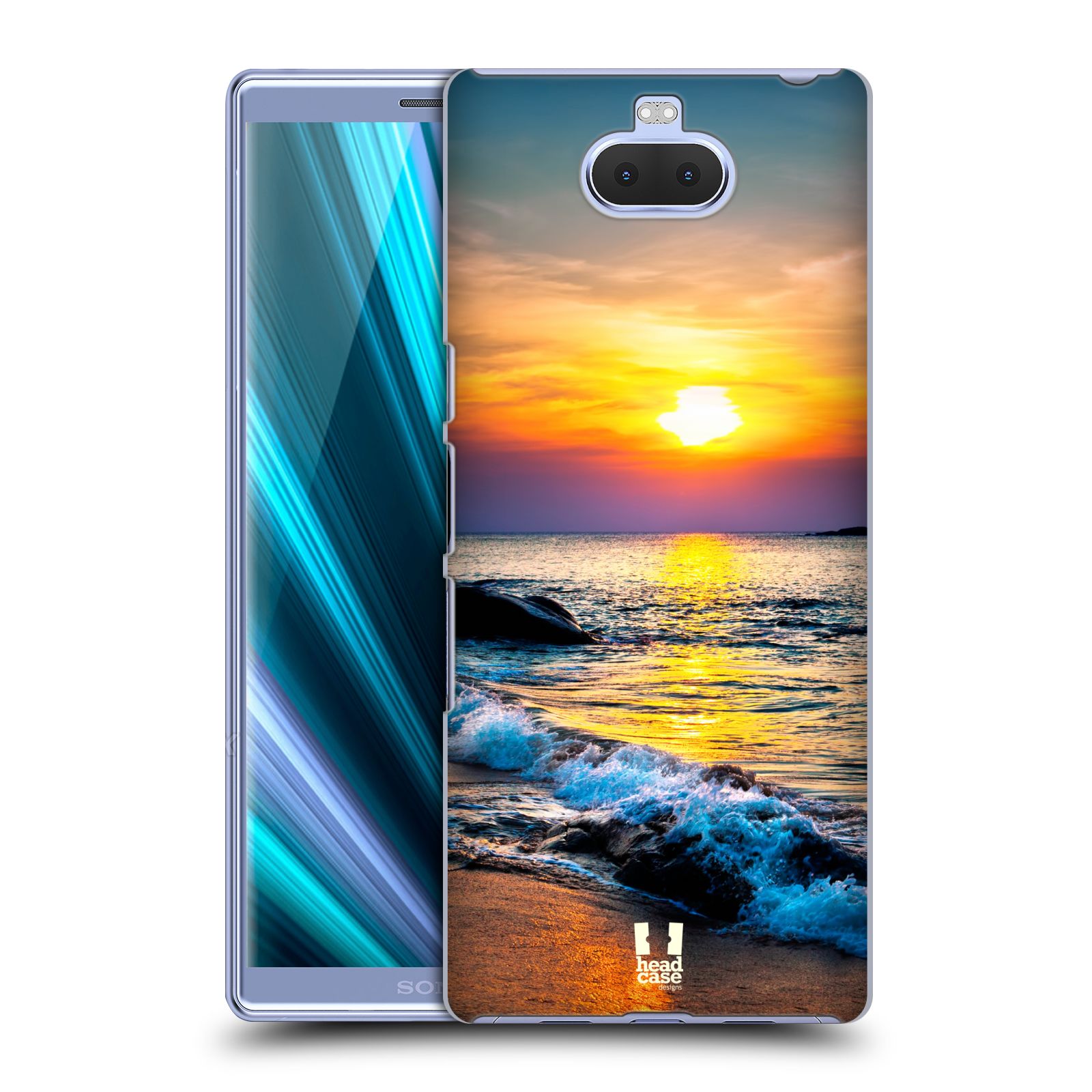 Pouzdro na mobil Sony Xperia 10 - Head Case - vzor Pláže a Moře barevný západ slunce