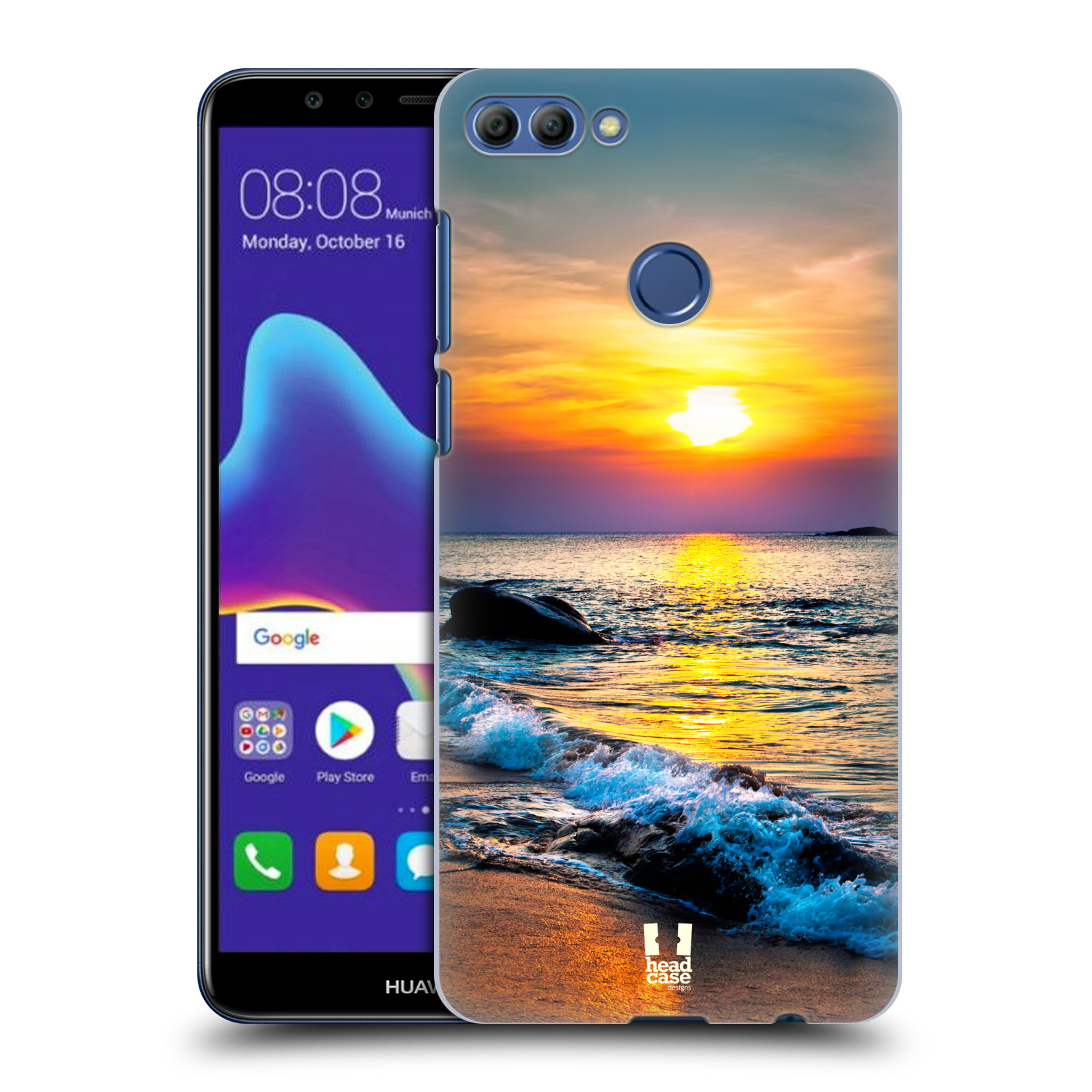 HEAD CASE plastový obal na mobil Huawei Y9 2018 vzor Pláže a Moře barevný západ slunce
