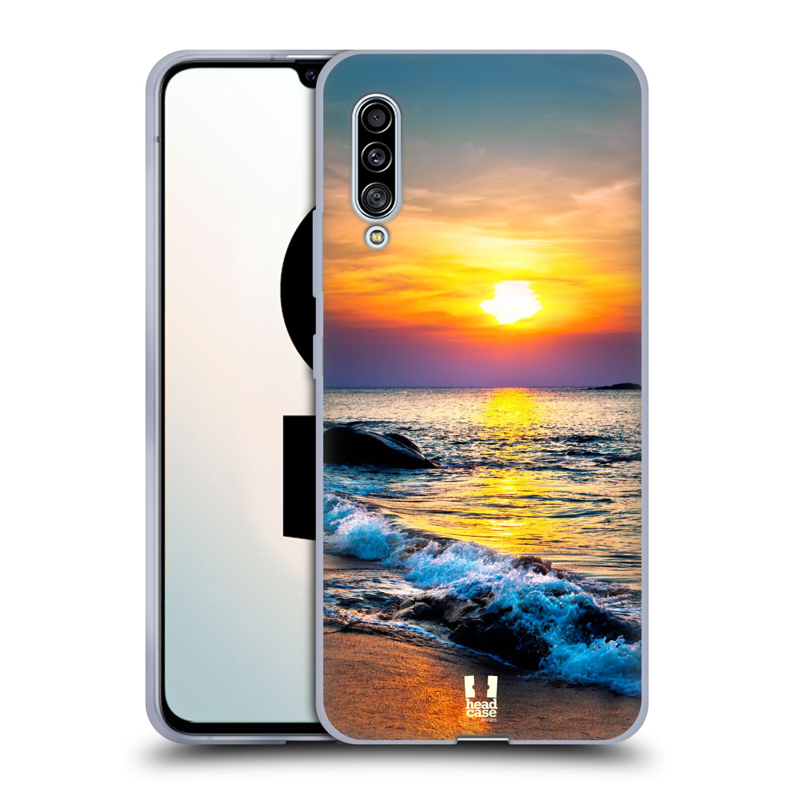 Plastový obal HEAD CASE na mobil Samsung Galaxy A90 5G vzor Pláže a Moře barevný západ slunce