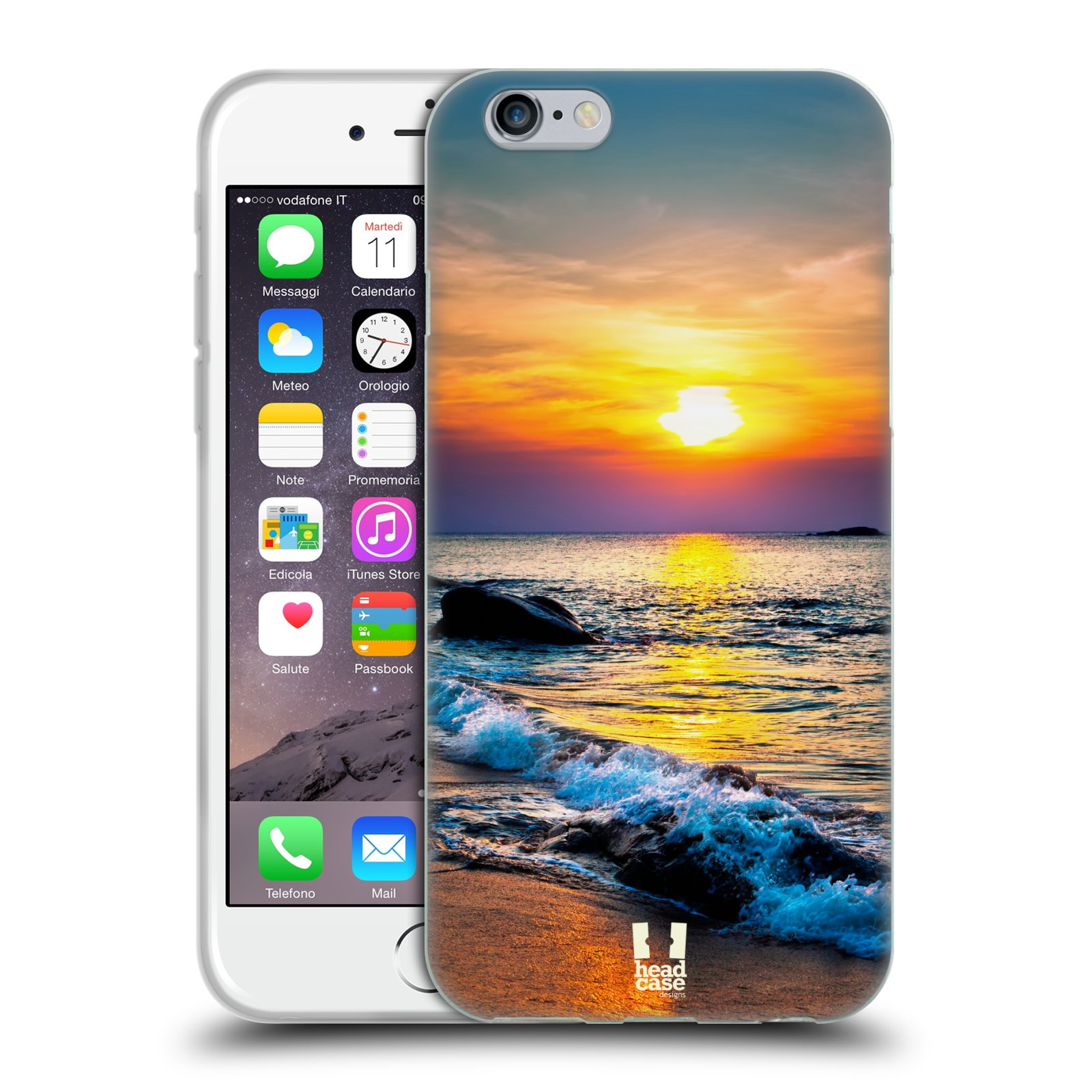 HEAD CASE silikonový obal na mobil Apple Iphone 6/6S vzor Pláže a Moře barevný západ slunce
