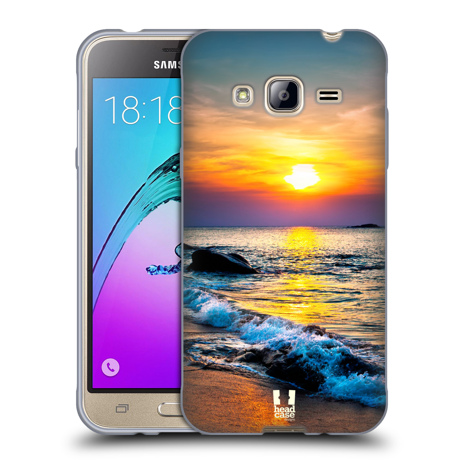 HEAD CASE silikonový obal na mobil Samsung Galaxy J3, J3 2016 vzor Pláže a Moře barevný západ slunce
