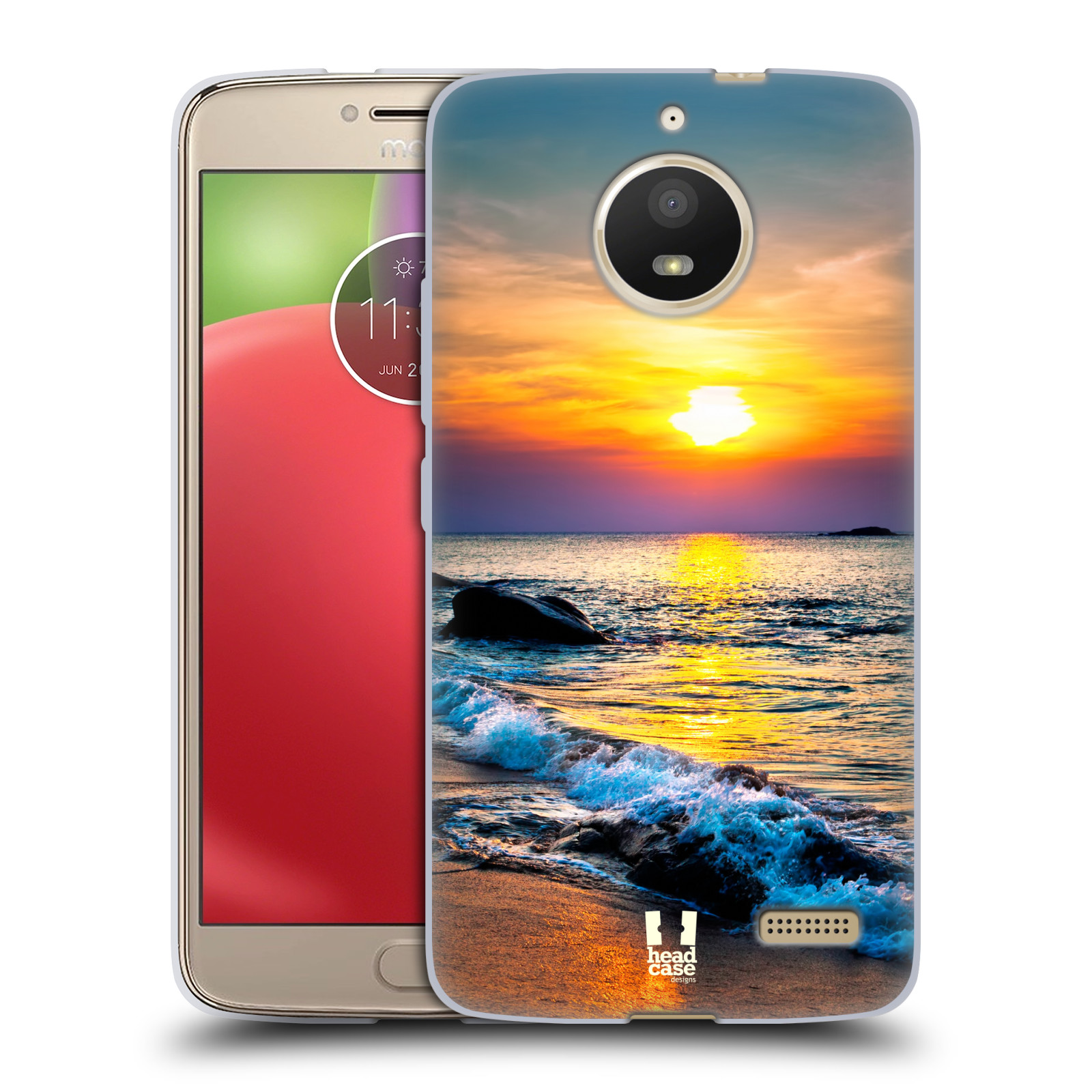 HEAD CASE silikonový obal na mobil Lenovo Moto E4 vzor Pláže a Moře barevný západ slunce