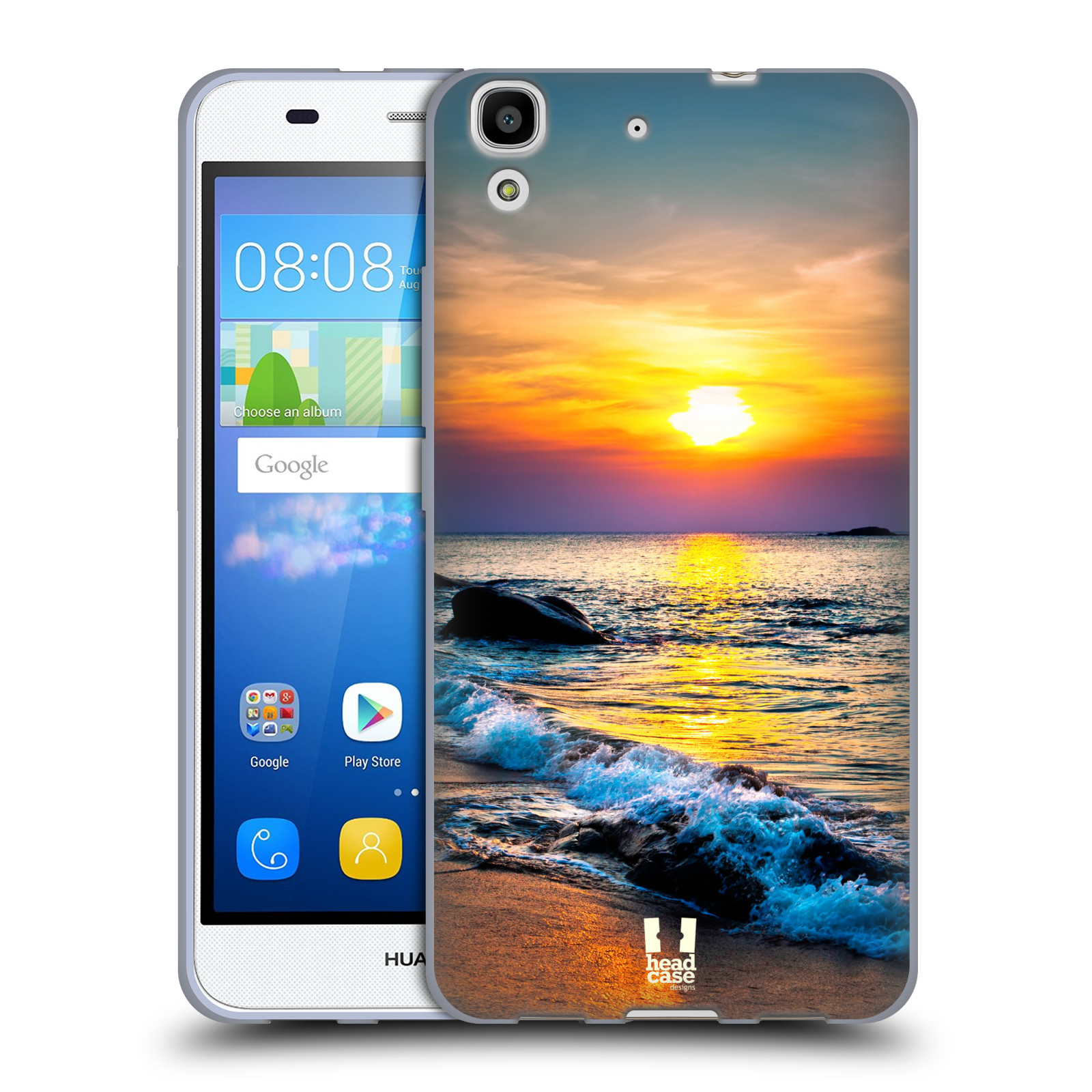 HEAD CASE silikonový obal na mobil HUAWEI Y6 vzor Pláže a Moře barevný západ slunce