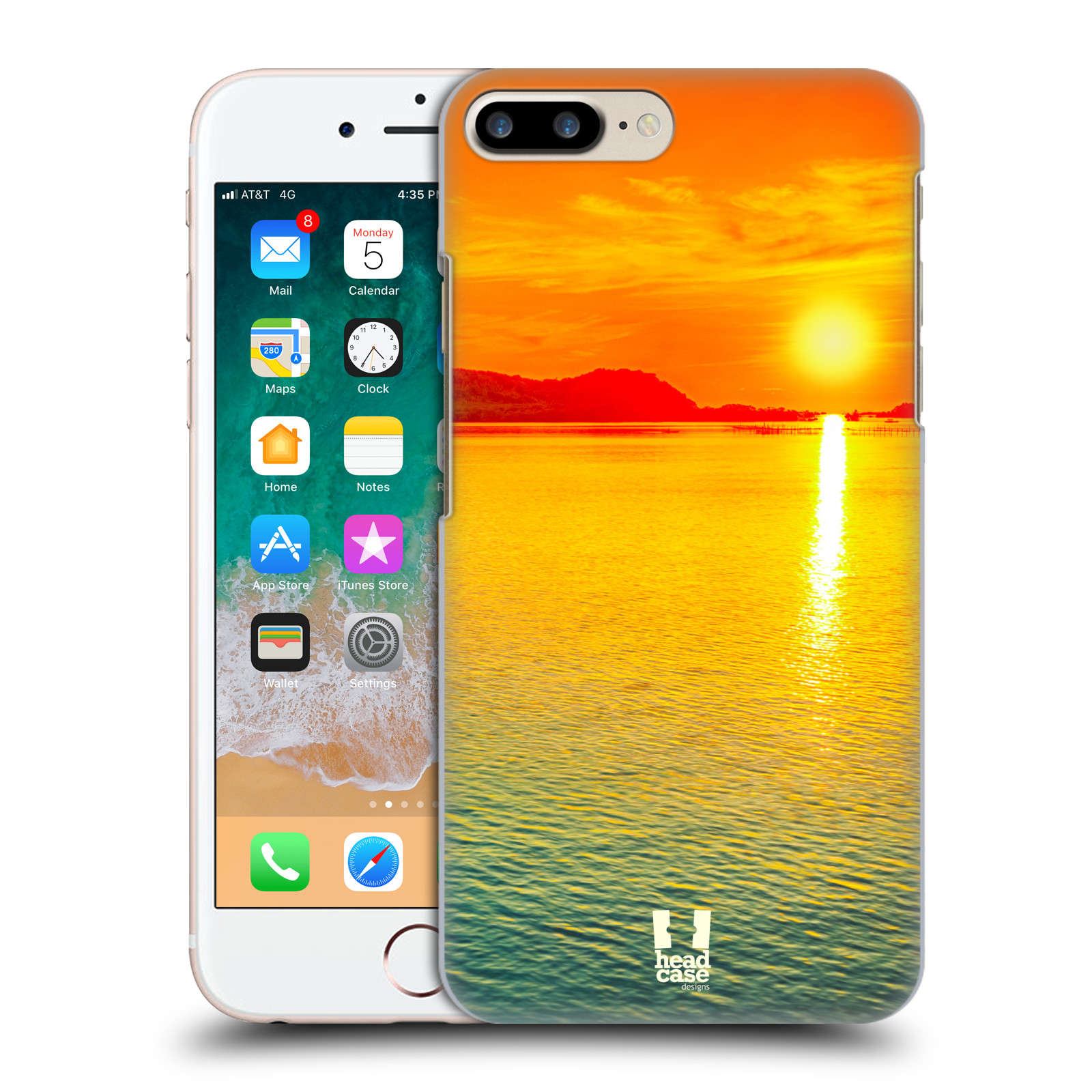 Pouzdro na mobil Apple Iphone 7/8 PLUS - HEAD CASE - Moře a západ slunce