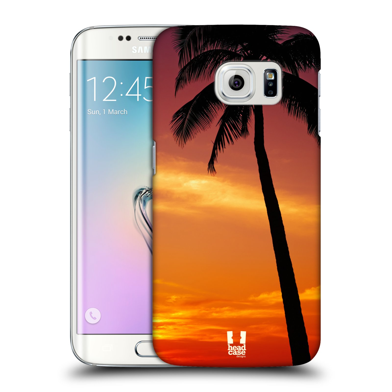 HEAD CASE plastový obal na mobil SAMSUNG Galaxy S6 EDGE (G9250, G925, G925F) vzor Pláže a Moře ZÁPAD SLUNCE PALMA
