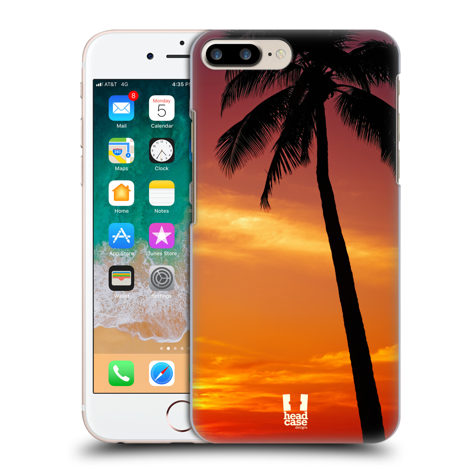 HEAD CASE plastový obal na mobil Apple Iphone 7 PLUS vzor Pláže a Moře ZÁPAD SLUNCE PALMA