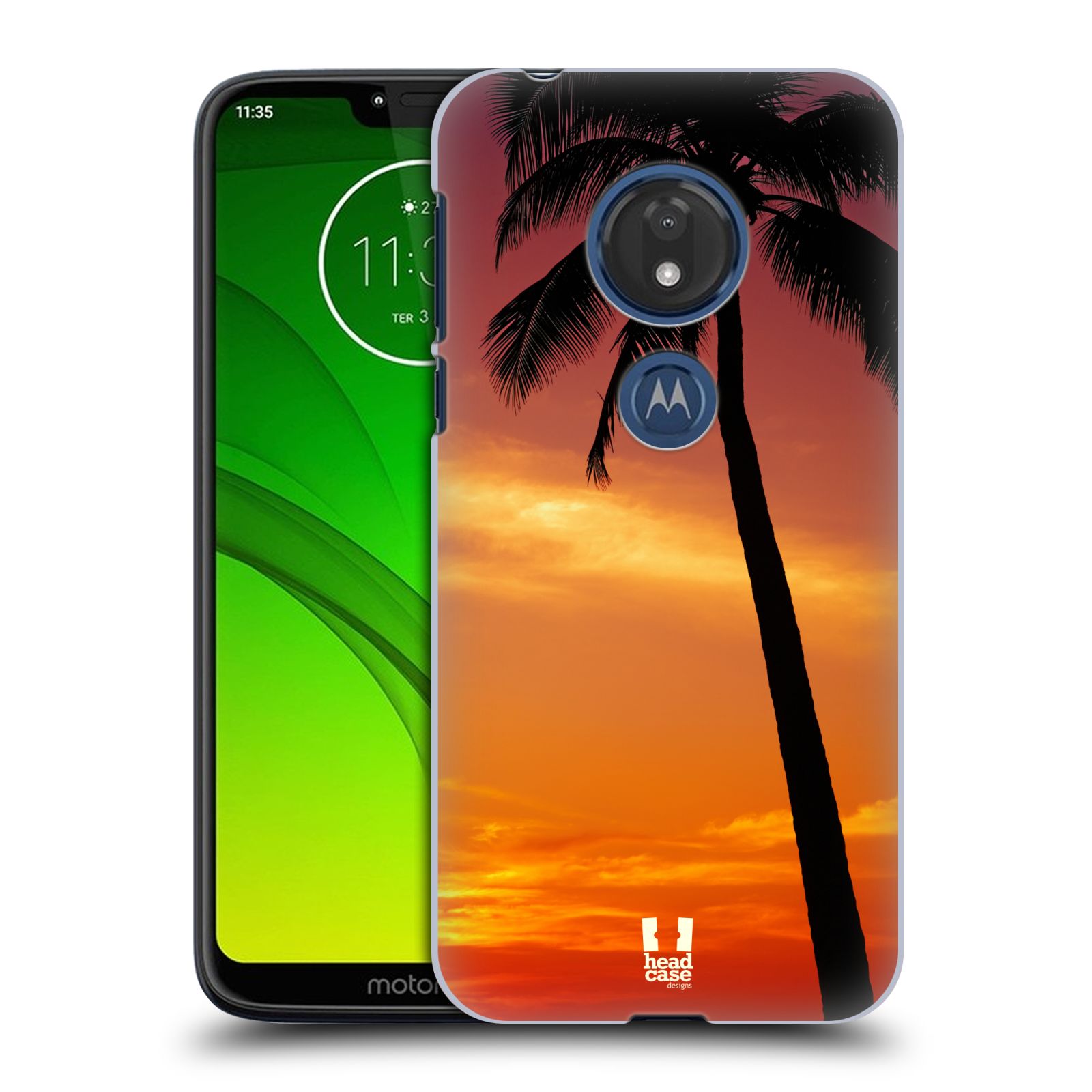 Pouzdro na mobil Motorola Moto G7 Play vzor Pláže a Moře ZÁPAD SLUNCE PALMA