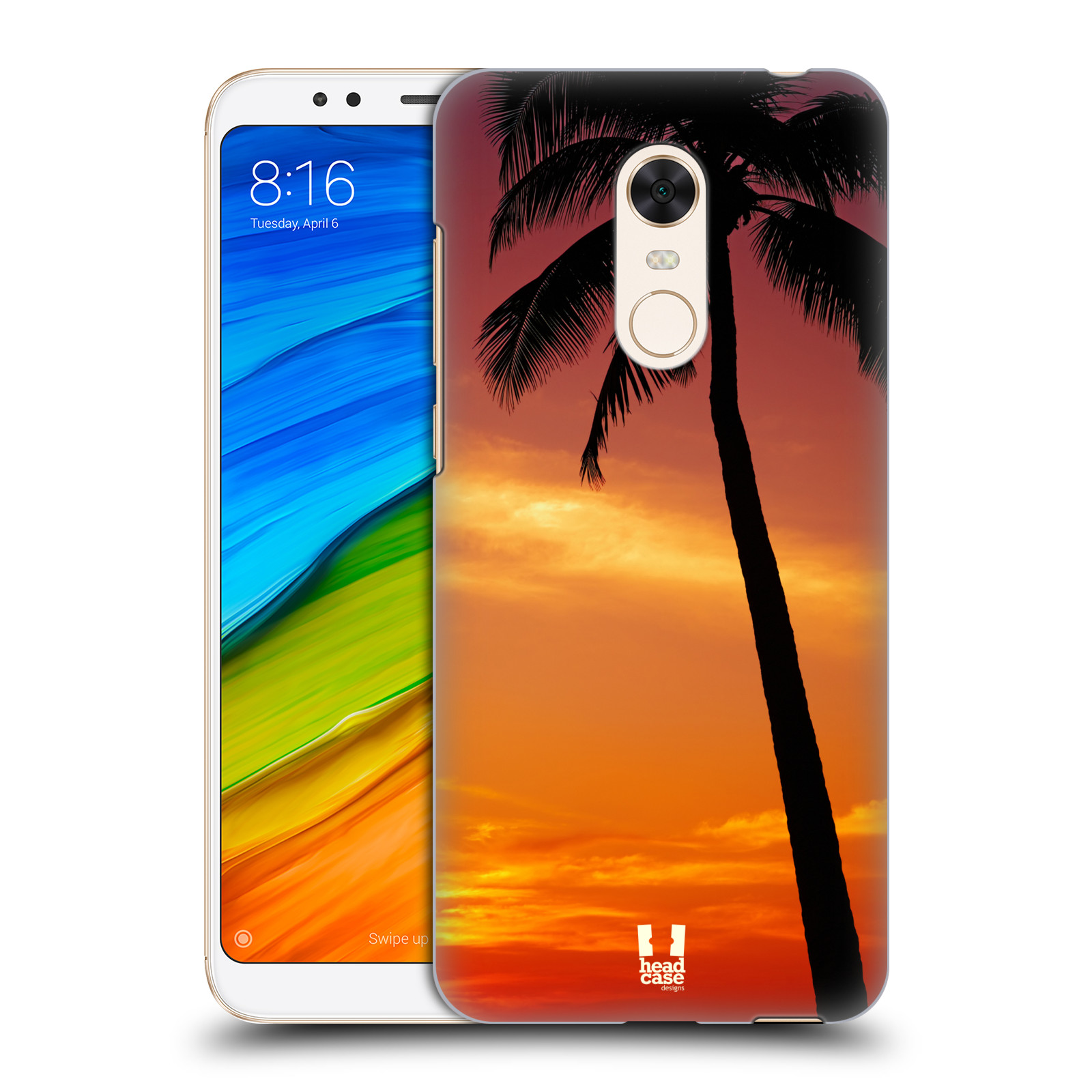 HEAD CASE plastový obal na mobil Xiaomi Redmi 5 PLUS vzor Pláže a Moře ZÁPAD SLUNCE PALMA
