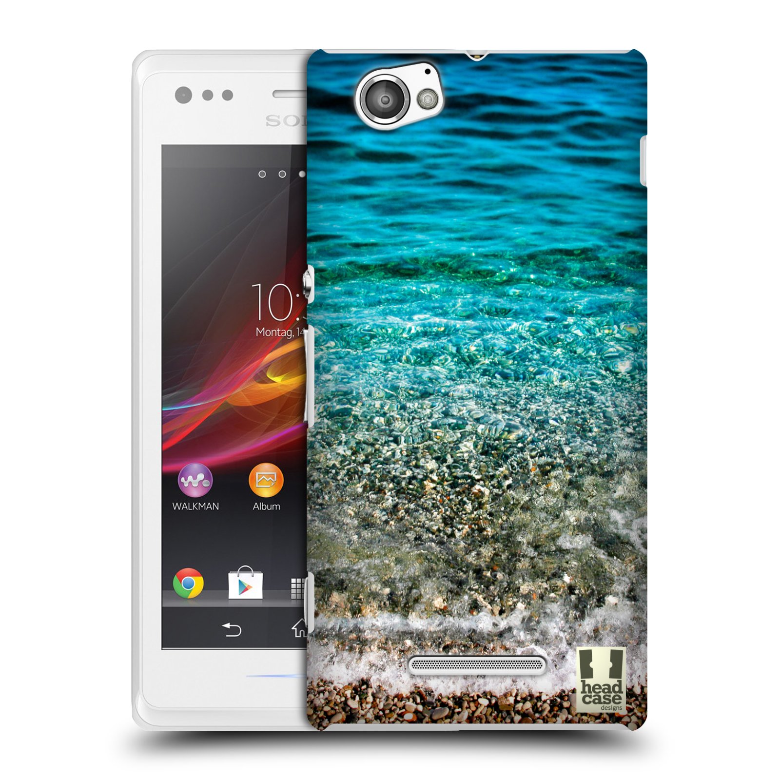 HEAD CASE plastový obal na mobil Sony Xperia M vzor Pláže a Moře PRŮZRAČNÉ MOŘE S OBLÁZKY