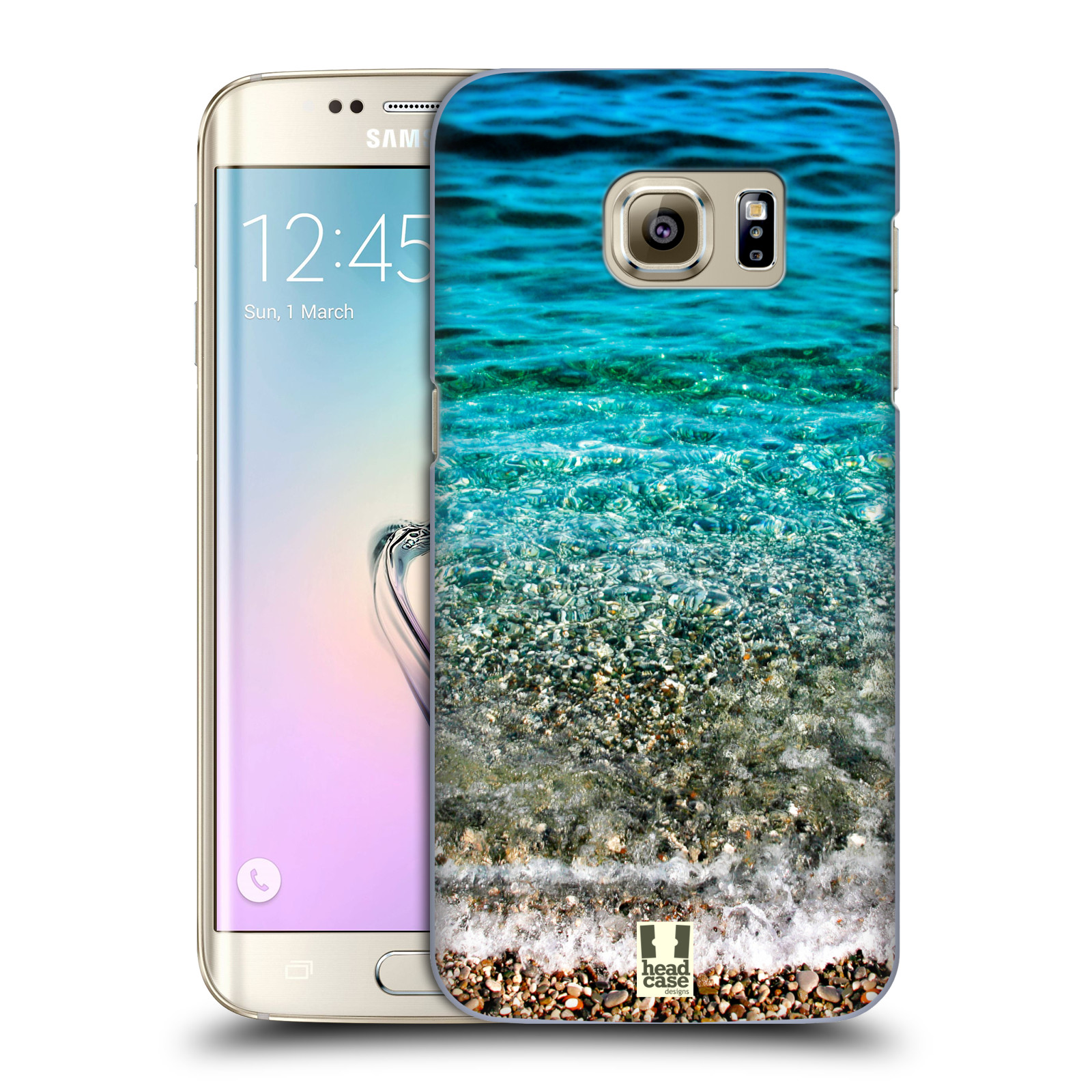HEAD CASE plastový obal na mobil SAMSUNG GALAXY S7 EDGE vzor Pláže a Moře PRŮZRAČNÉ MOŘE S OBLÁZKY