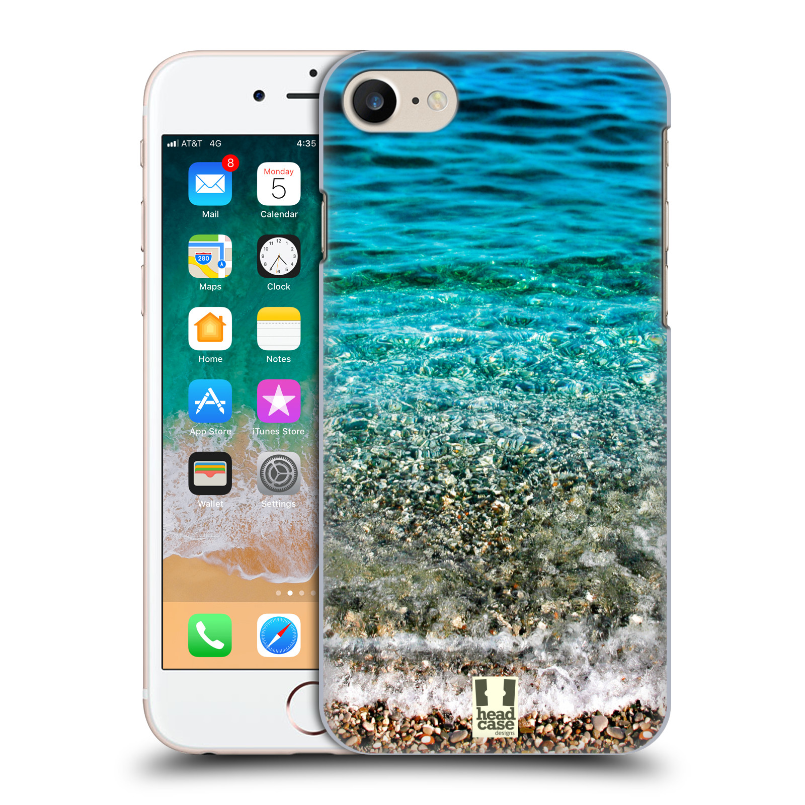 HEAD CASE plastový obal na mobil Apple Iphone 7 vzor Pláže a Moře PRŮZRAČNÉ MOŘE S OBLÁZKY