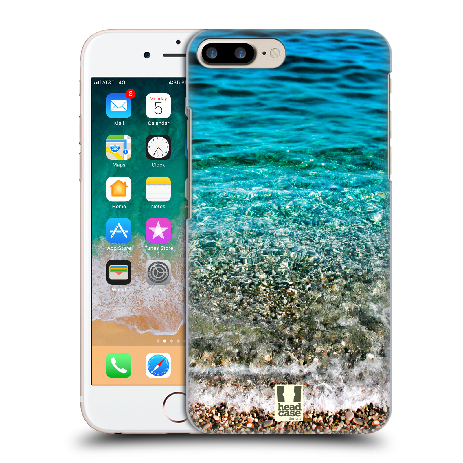 Plastové pouzdro pro mobil Apple Iphone 8 PLUS vzor Pláže a Moře PRŮZRAČNÉ MOŘE S OBLÁZKY