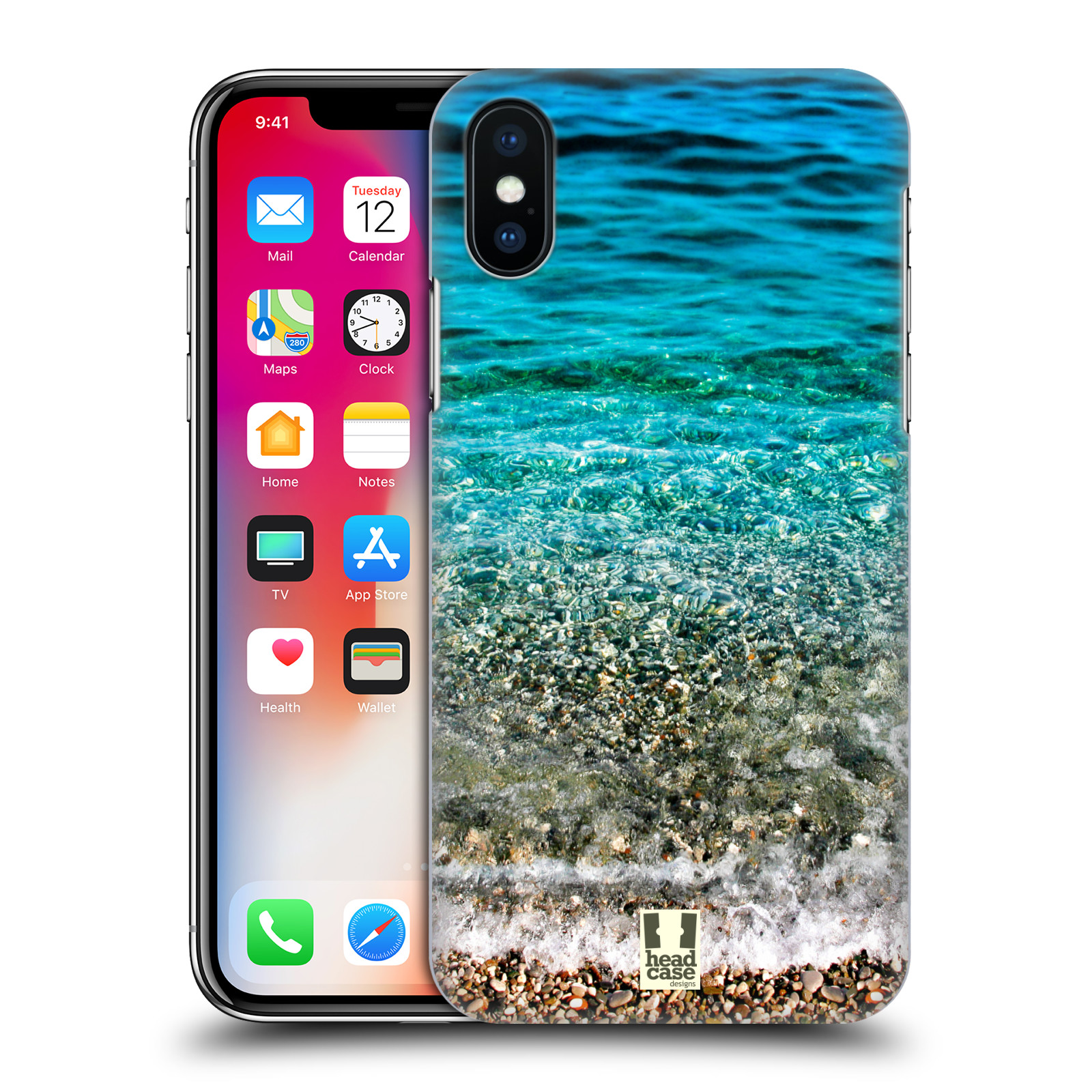 HEAD CASE plastový obal na mobil Apple Iphone X / XS vzor Pláže a Moře PRŮZRAČNÉ MOŘE S OBLÁZKY